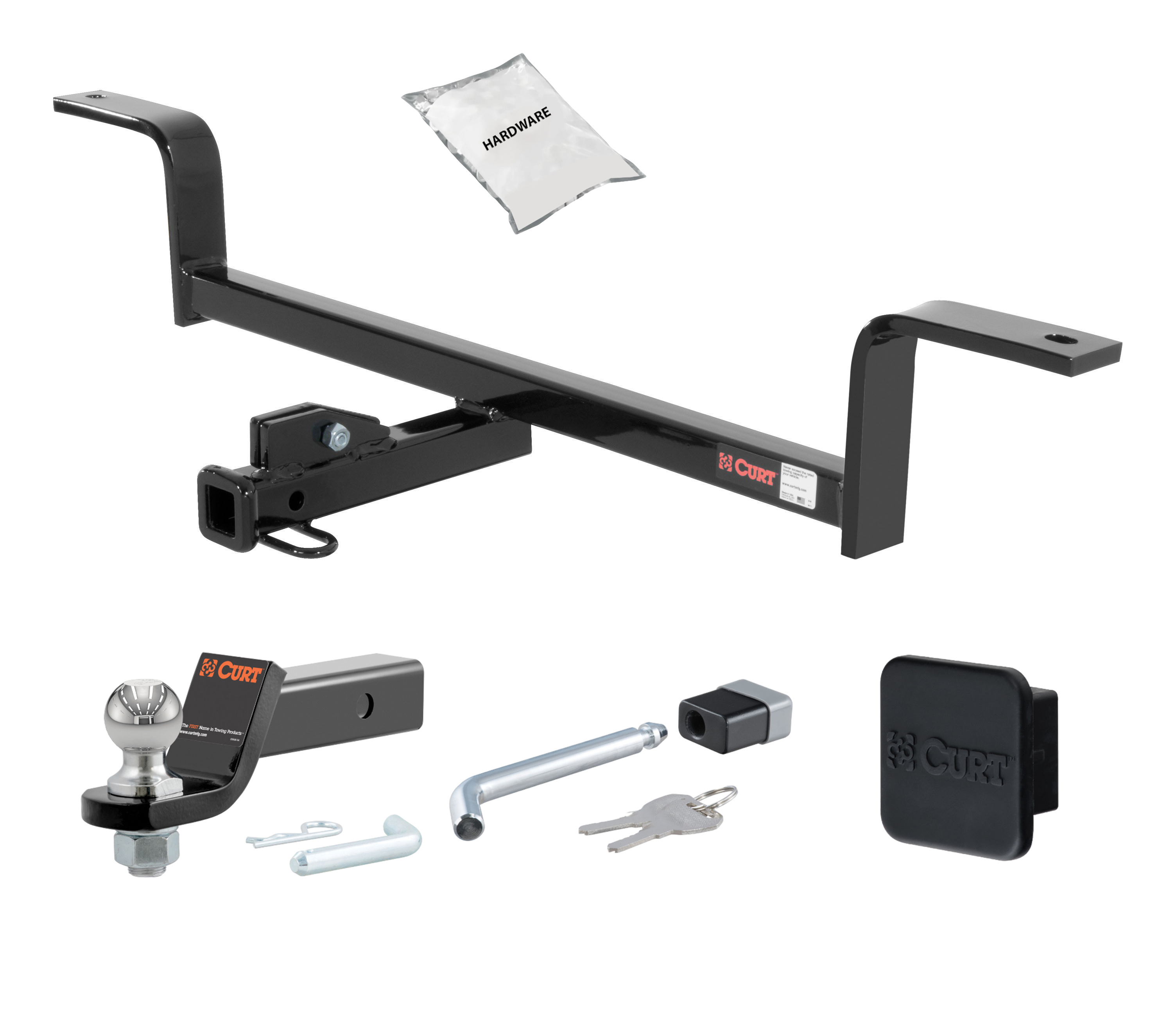 01 - 05 HONDA Civic Coupe 1.25in. CURT Trailer Hitch + Ball Mount + Cover + Lock Kit by CURT HWA1334 thumbnail 0