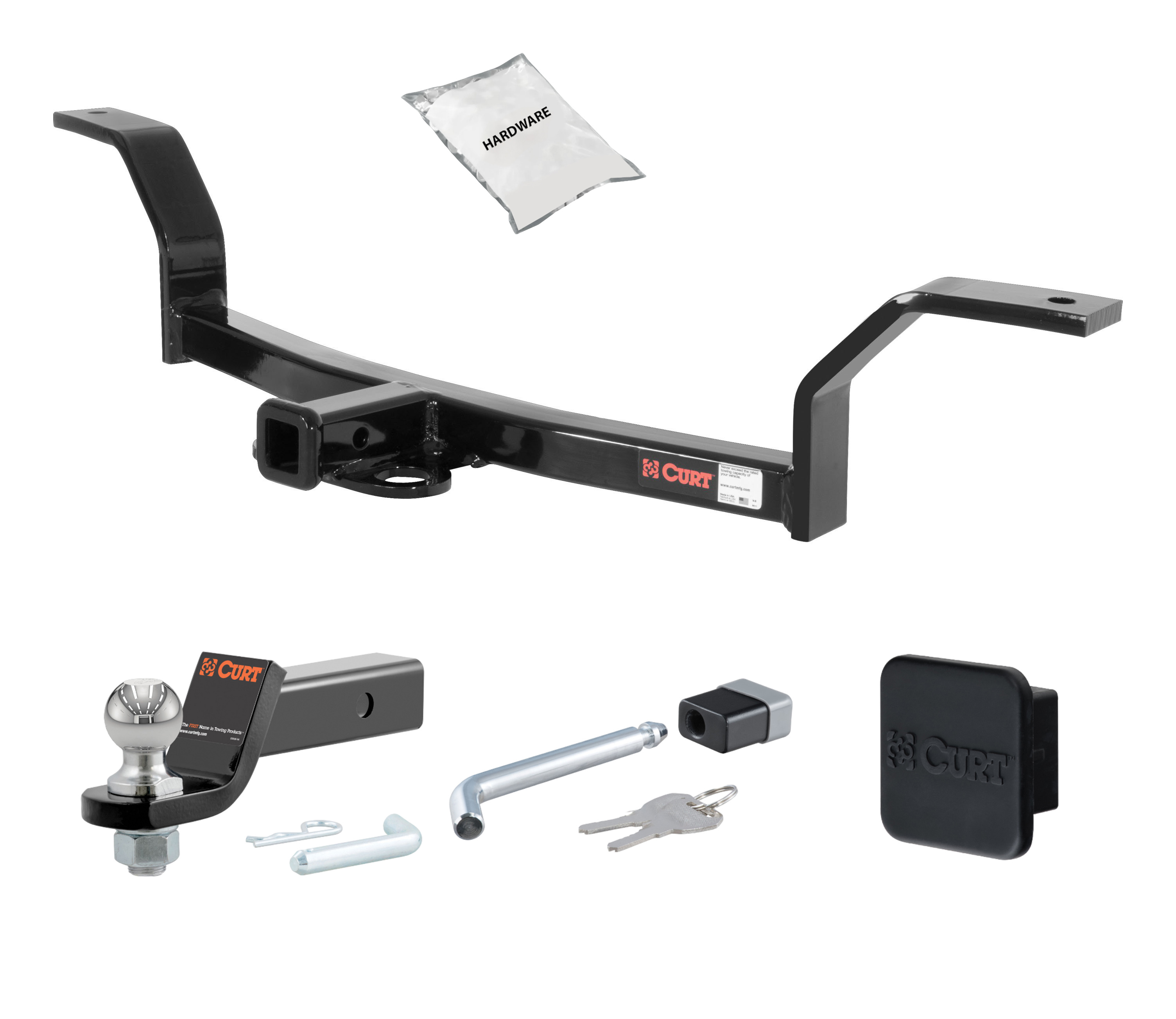 92 - 00 HONDA Civic Coupe, excluding hybrid 1.25in. CURT Trailer Hitch + Ball Mount + Cover + Lock Kit by CURT HWA1335 thumbnail 0