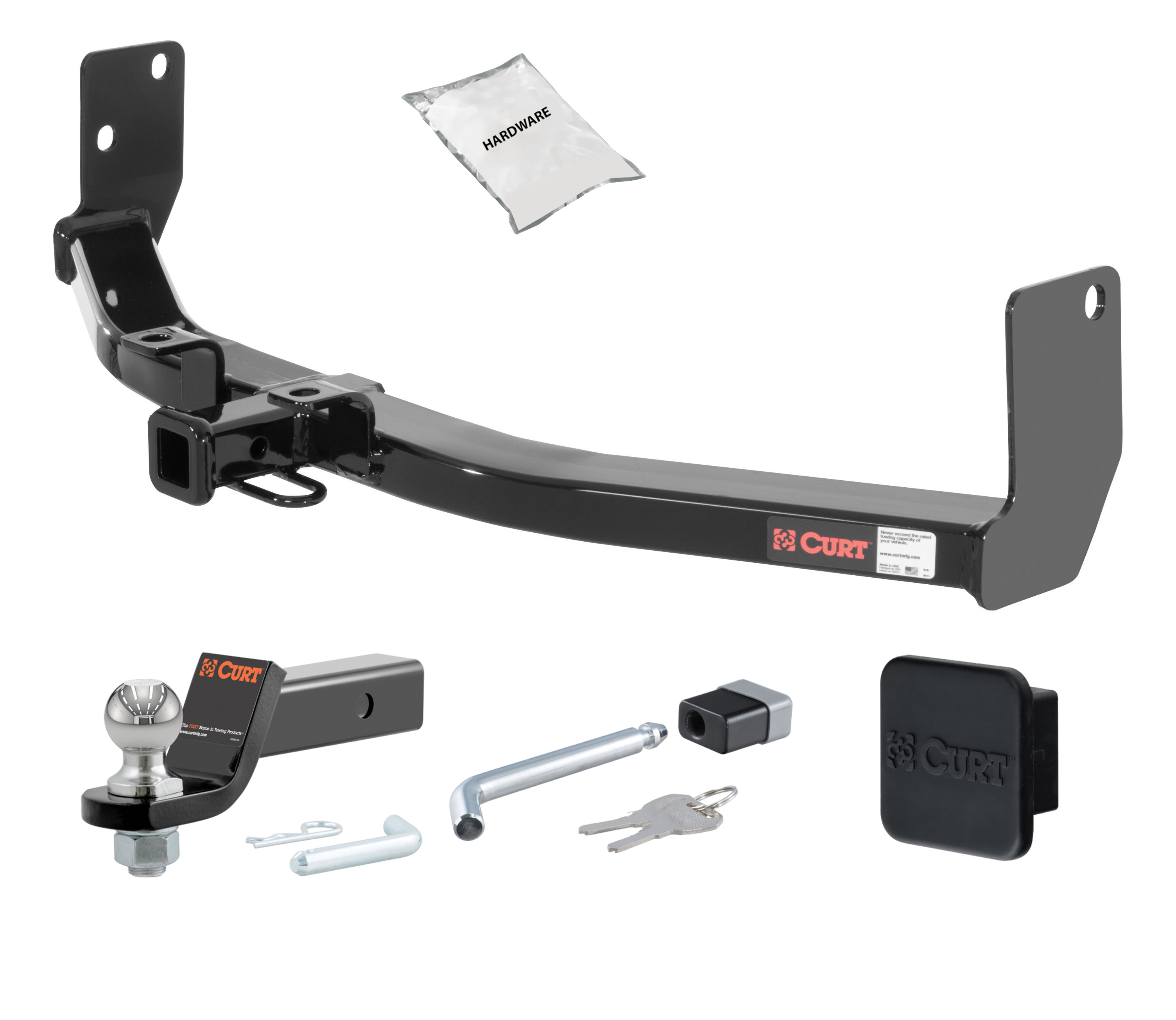 10 - 16 Cadillac SRX -- 1.25in. CURT Trailer Hitch + Ball Mount + Cover + Lock Kit by CURT HWA240 thumbnail 0