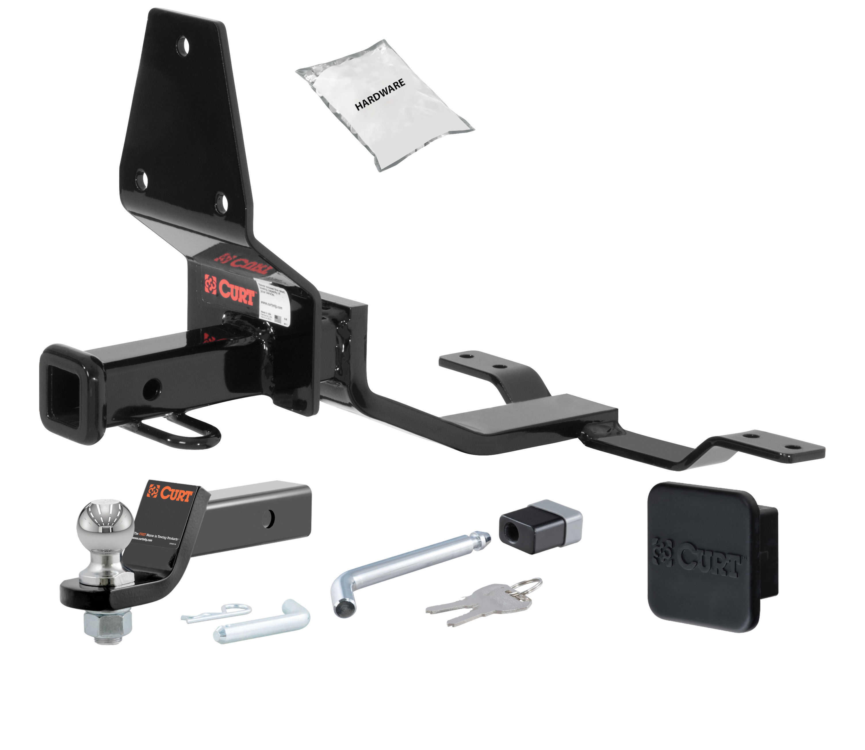 94 - 98 SAAB 900 Hatchback 1.25in. CURT Trailer Hitch + Ball Mount + Cover + Lock Kit by CURT HWA2216 thumbnail 0