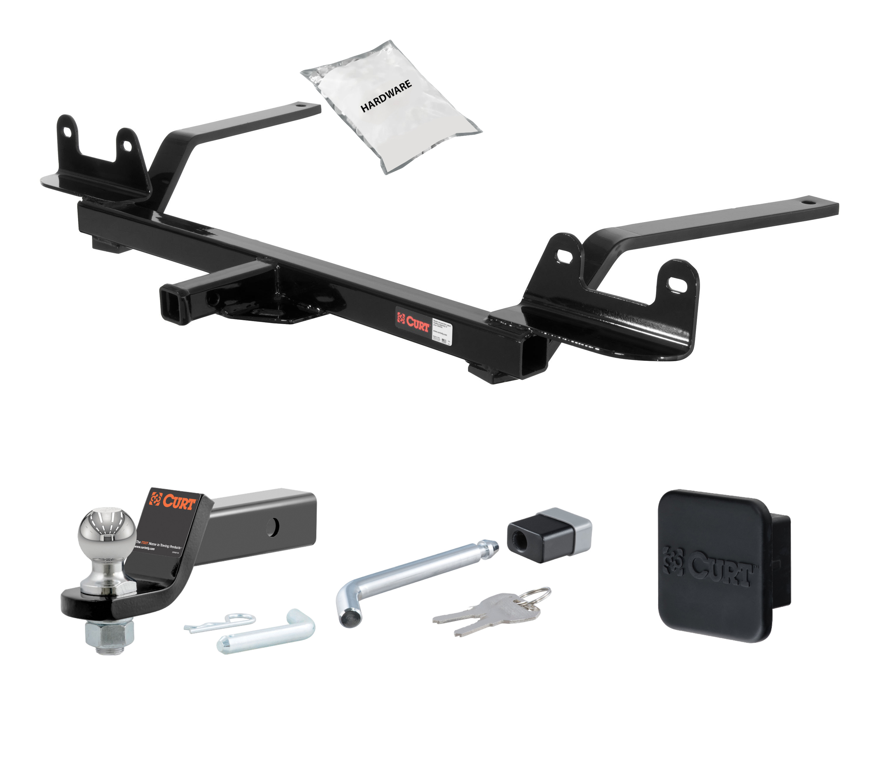 04 - 07 Chevrolet Malibu Sedan 1.25in. CURT Trailer Hitch + Ball Mount + Cover + Lock Kit by CURT HWA402 thumbnail 0