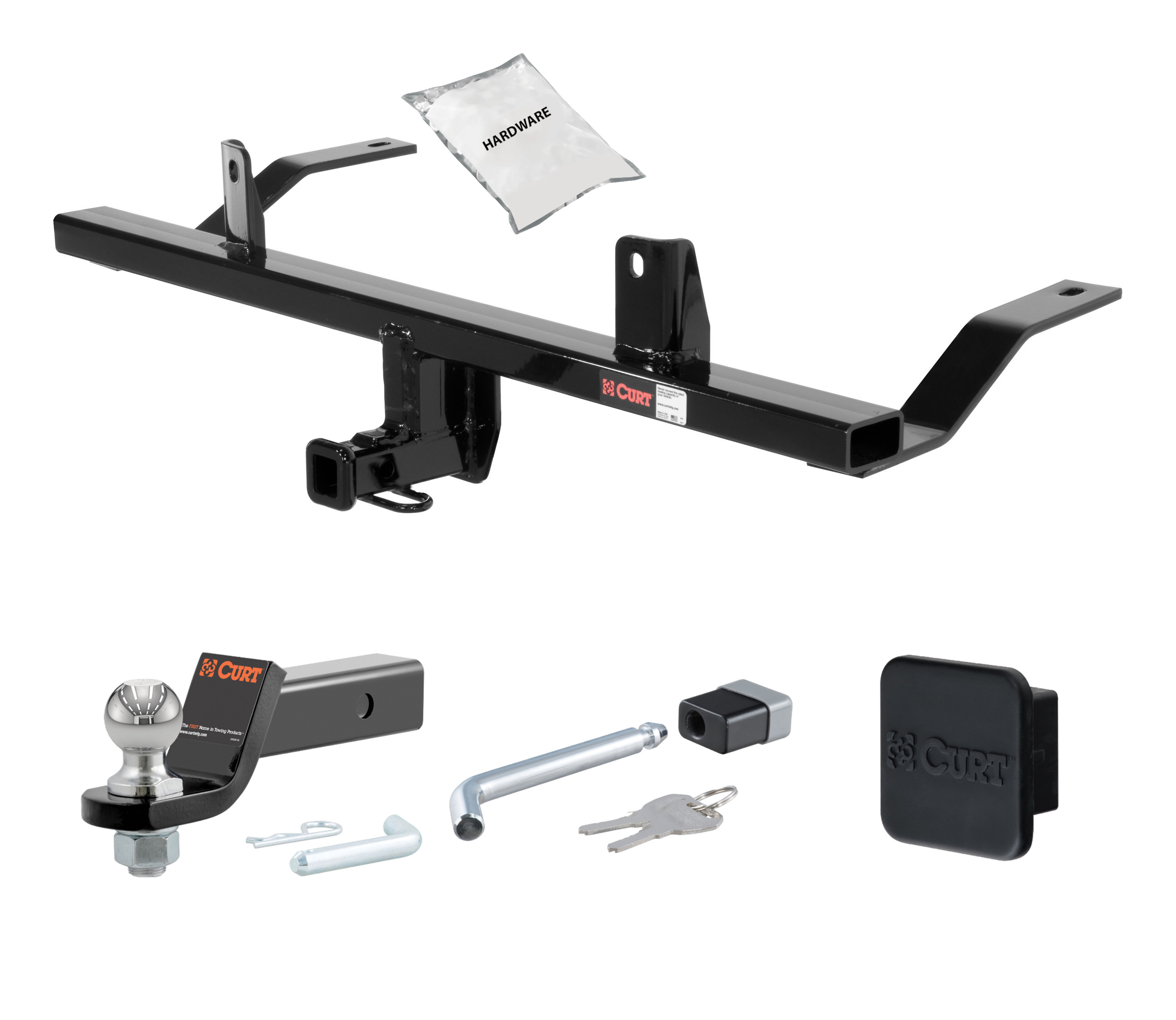 08 - 11 Subaru Impreza Hatchback, quad exhaust 1.25in. CURT Trailer Hitch + Ball Mount + Cover + Lock Kit by CURT HWA2279 thumbnail 0