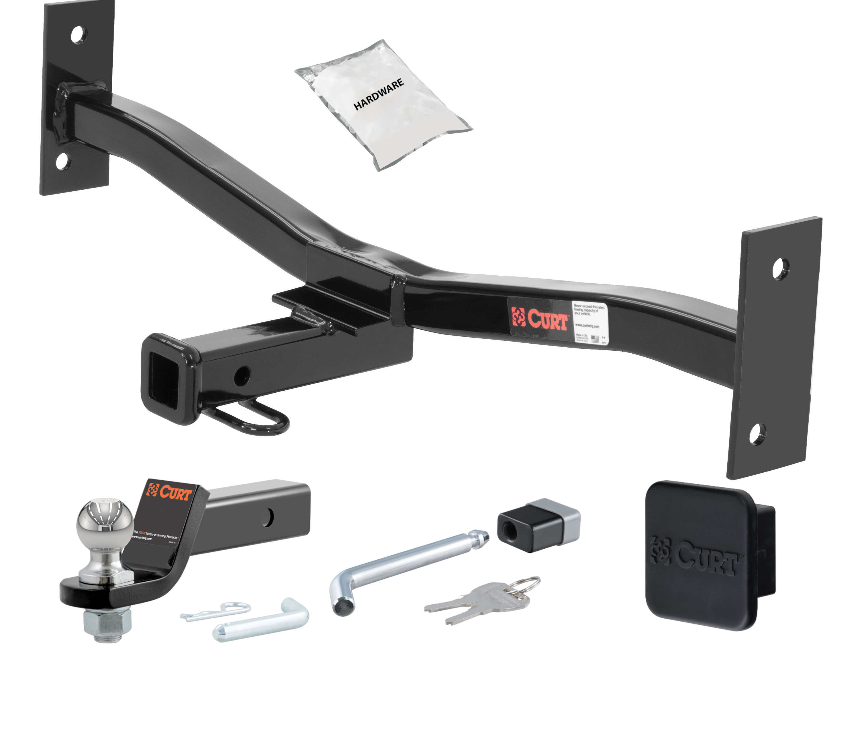 99 - 05 Mazda Miata -- 1.25in. CURT Trailer Hitch + Ball Mount + Cover + Lock Kit by CURT HWA1811 thumbnail 0