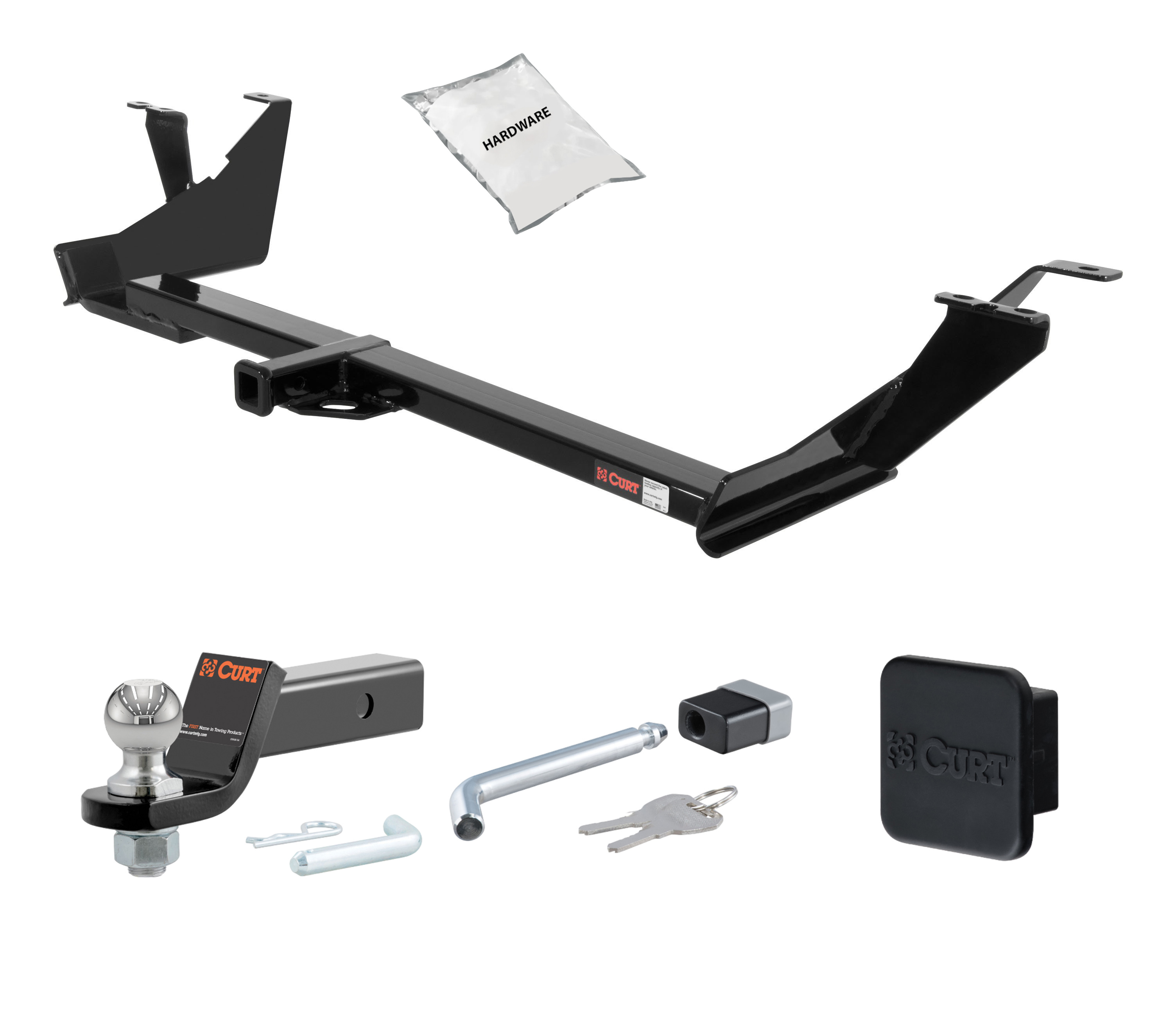 04 - 07 Dodge Caravan With Stow'n Go 1.25in. CURT Trailer Hitch + Ball Mount + Cover + Lock Kit by CURT HWA667 thumbnail 0