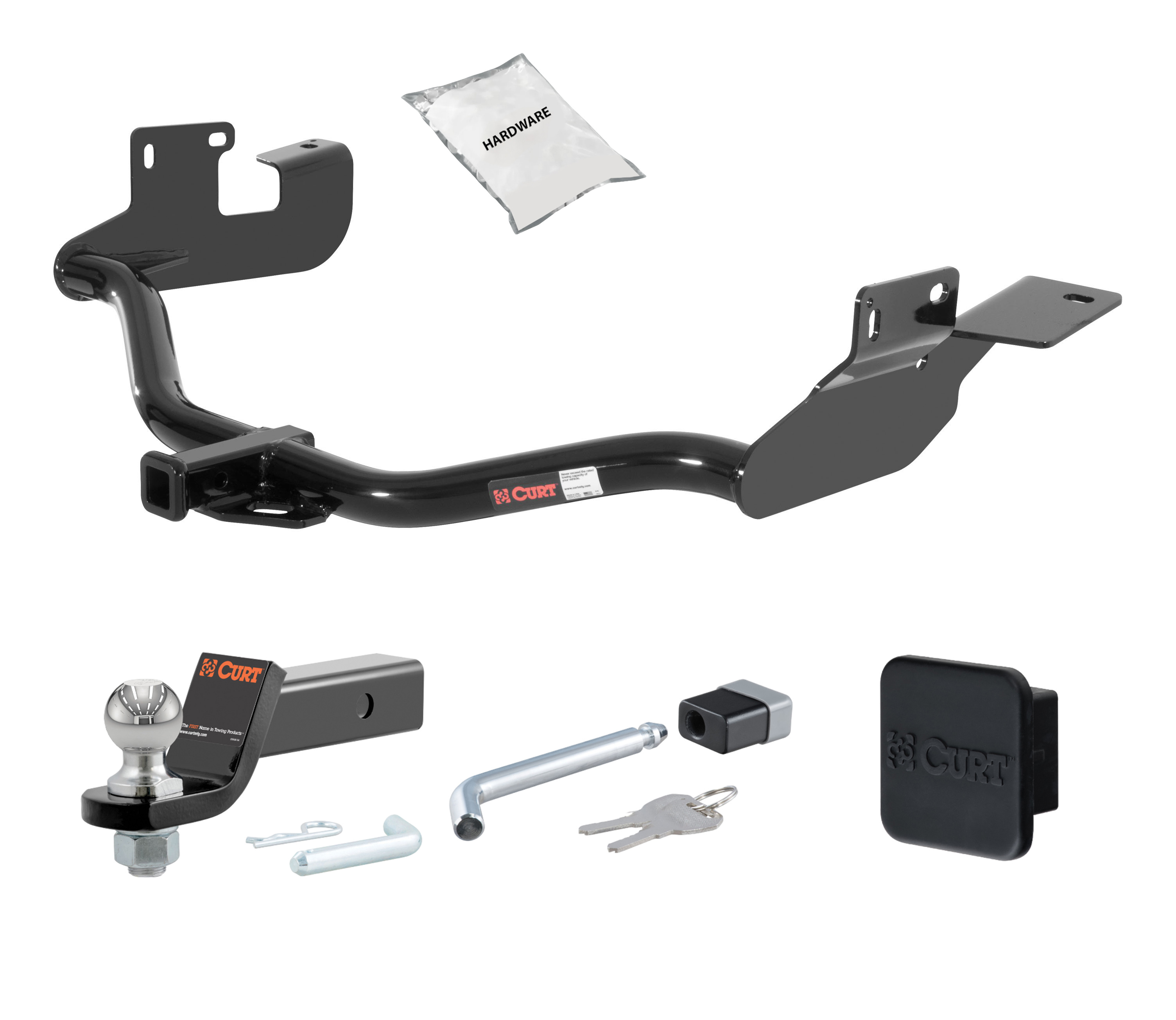 05 - 12 Ford Escape Without factory 1-1/4" receiver hitch 1.25in. CURT Trailer Hitch + Ball Mount + Cover + Lock Kit by CURT HWA817 thumbnail 0