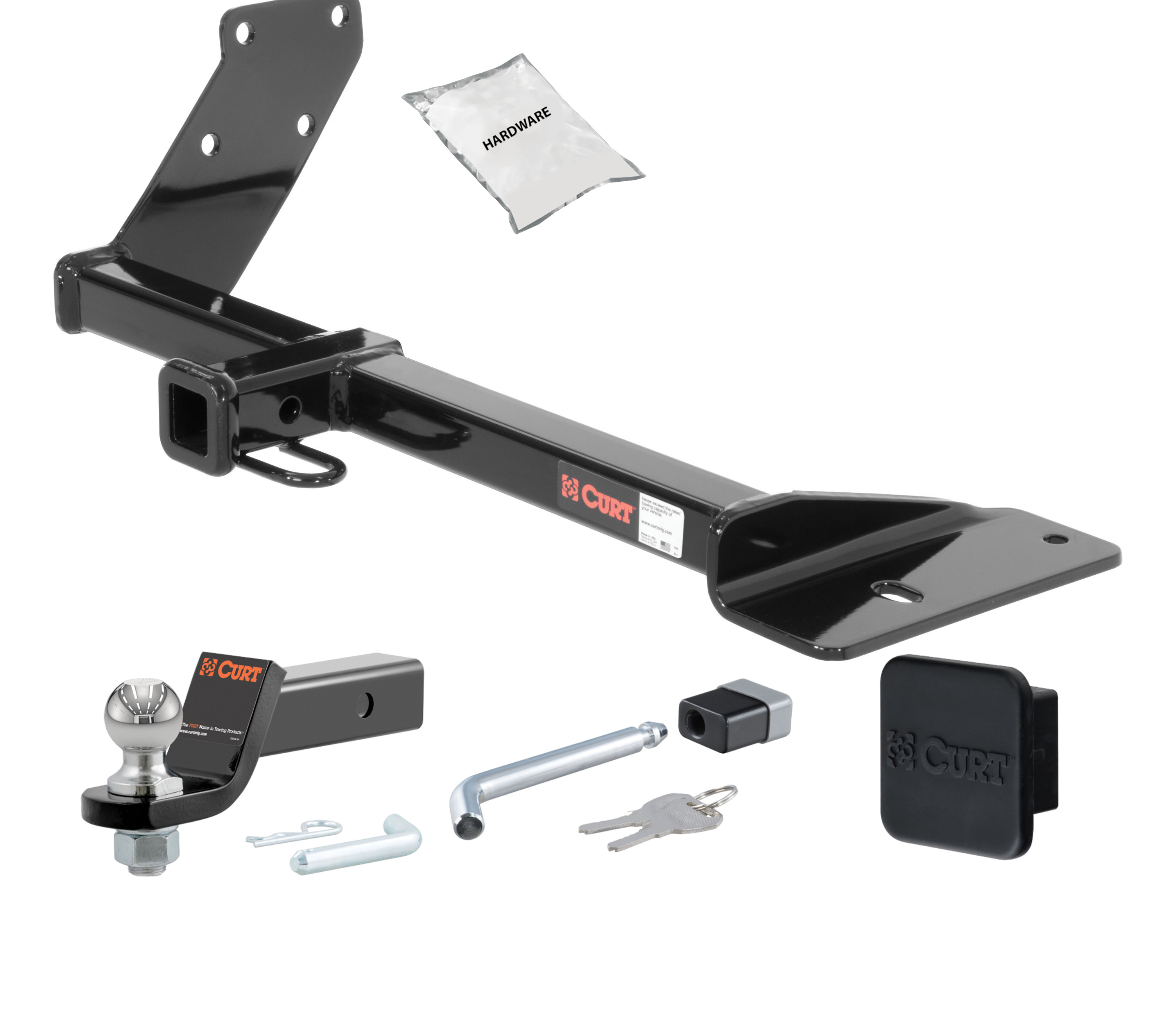 99 - 05 Volkswagen Jetta Sedan, 8th digit of VIN is 'M' 1.25in. CURT Trailer Hitch + Ball Mount + Cover + Lock Kit by CURT HWA2499 thumbnail 0