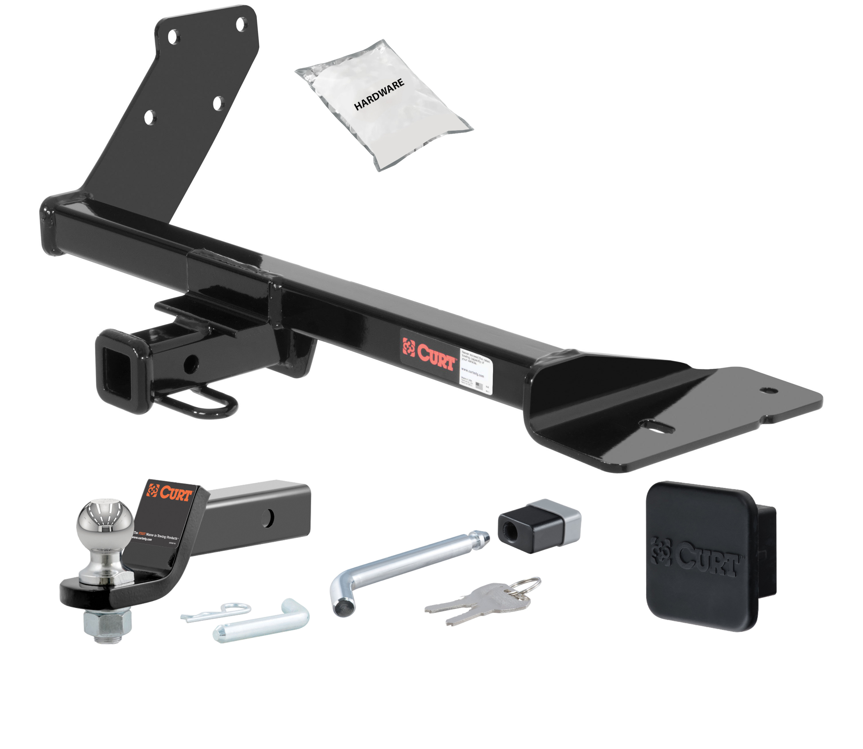 01 - 05 Volkswagen Jetta Wagon 1.25in. CURT Trailer Hitch + Ball Mount + Cover + Lock Kit by CURT HWA2501 thumbnail 0