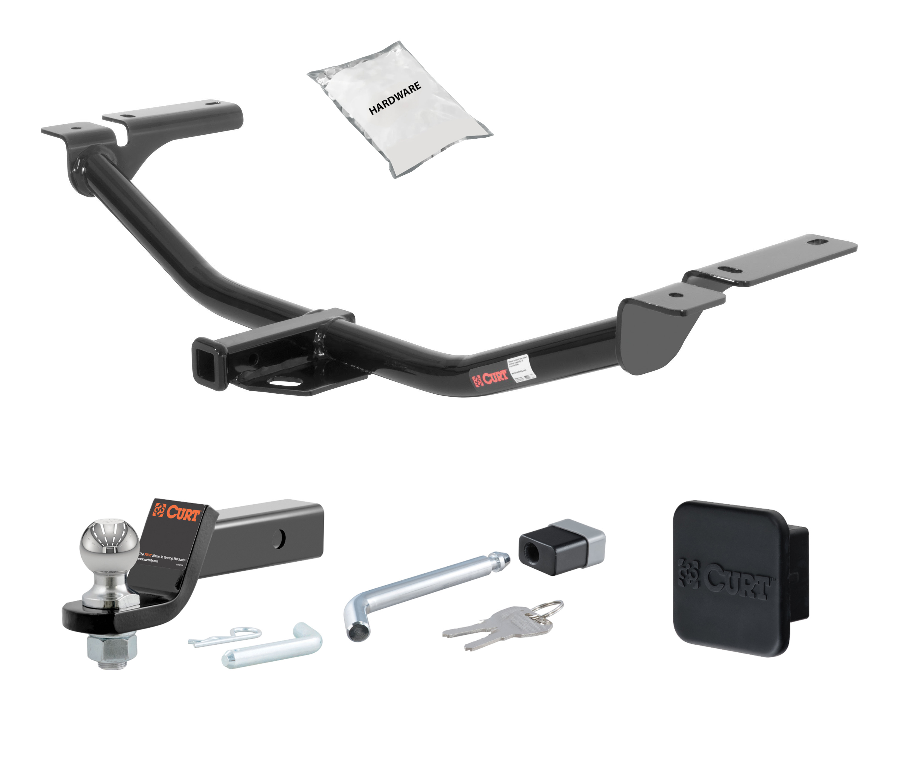 07 - 15 Lincoln MKX Fits beneath factory 1-1/4" receiver 1.25in. CURT Trailer Hitch + Ball Mount + Cover + Lock Kit by CURT HWA1742 thumbnail 0