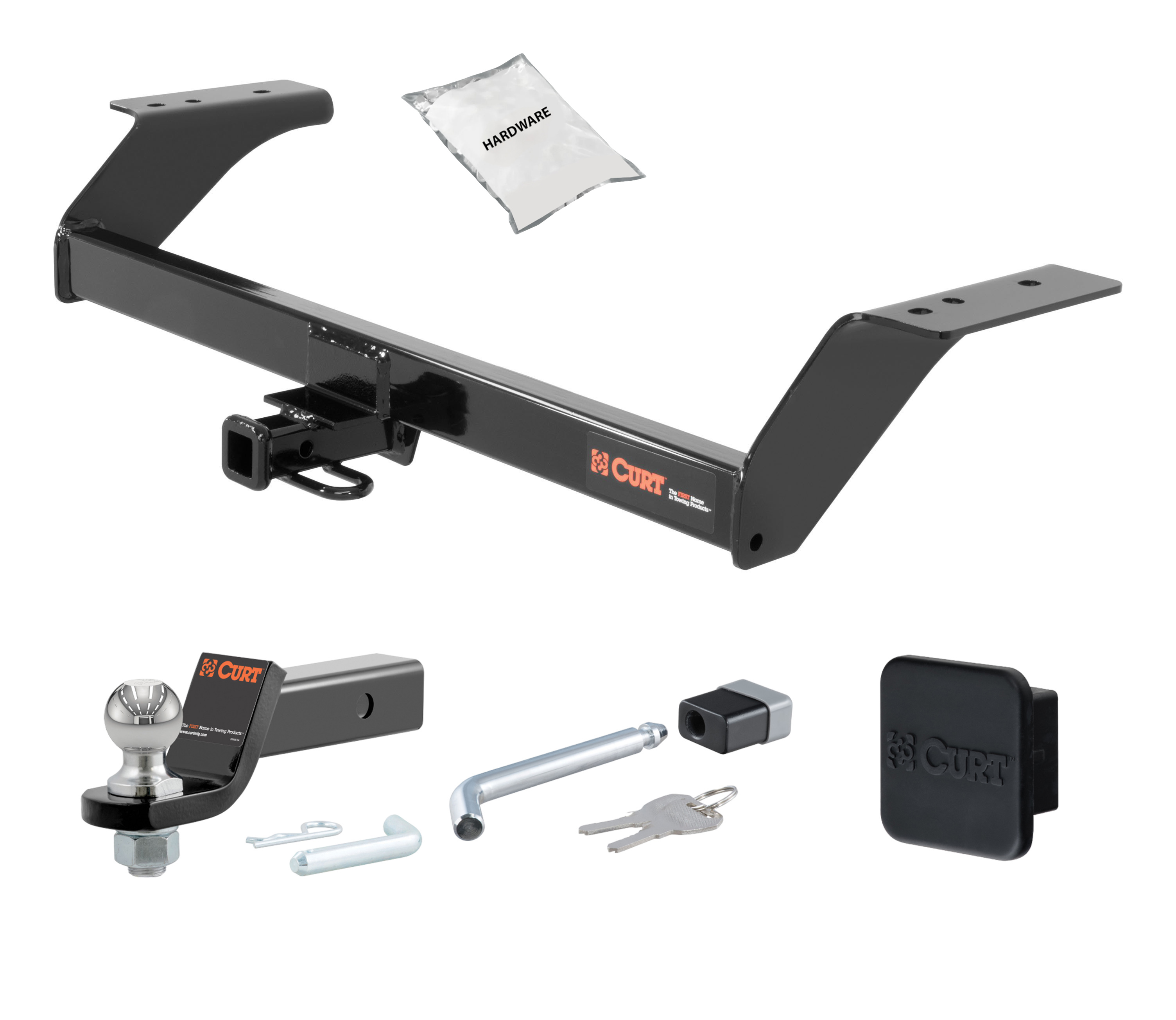 17 - 20 Lincoln MKZ Excluding 3.0L AWD 1.25in. CURT Trailer Hitch + Ball Mount + Cover + Lock Kit by CURT HWA1745 thumbnail 0