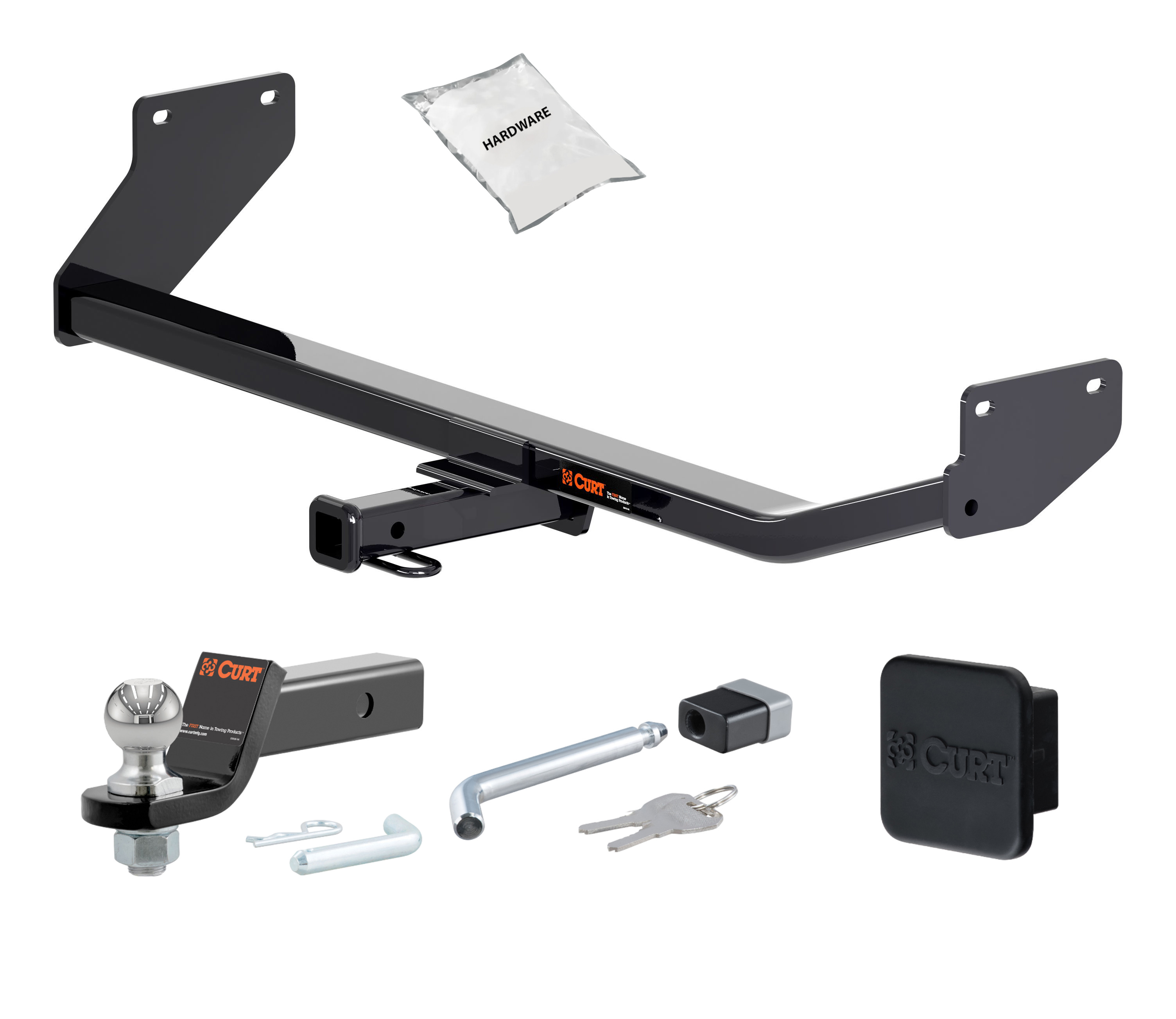 17 - 22 Hyundai Ioniq Excluding Electric or Plug-In 1.25in. CURT Trailer Hitch + Ball Mount + Cover + Lock Kit by CURT HWA1423 thumbnail 0