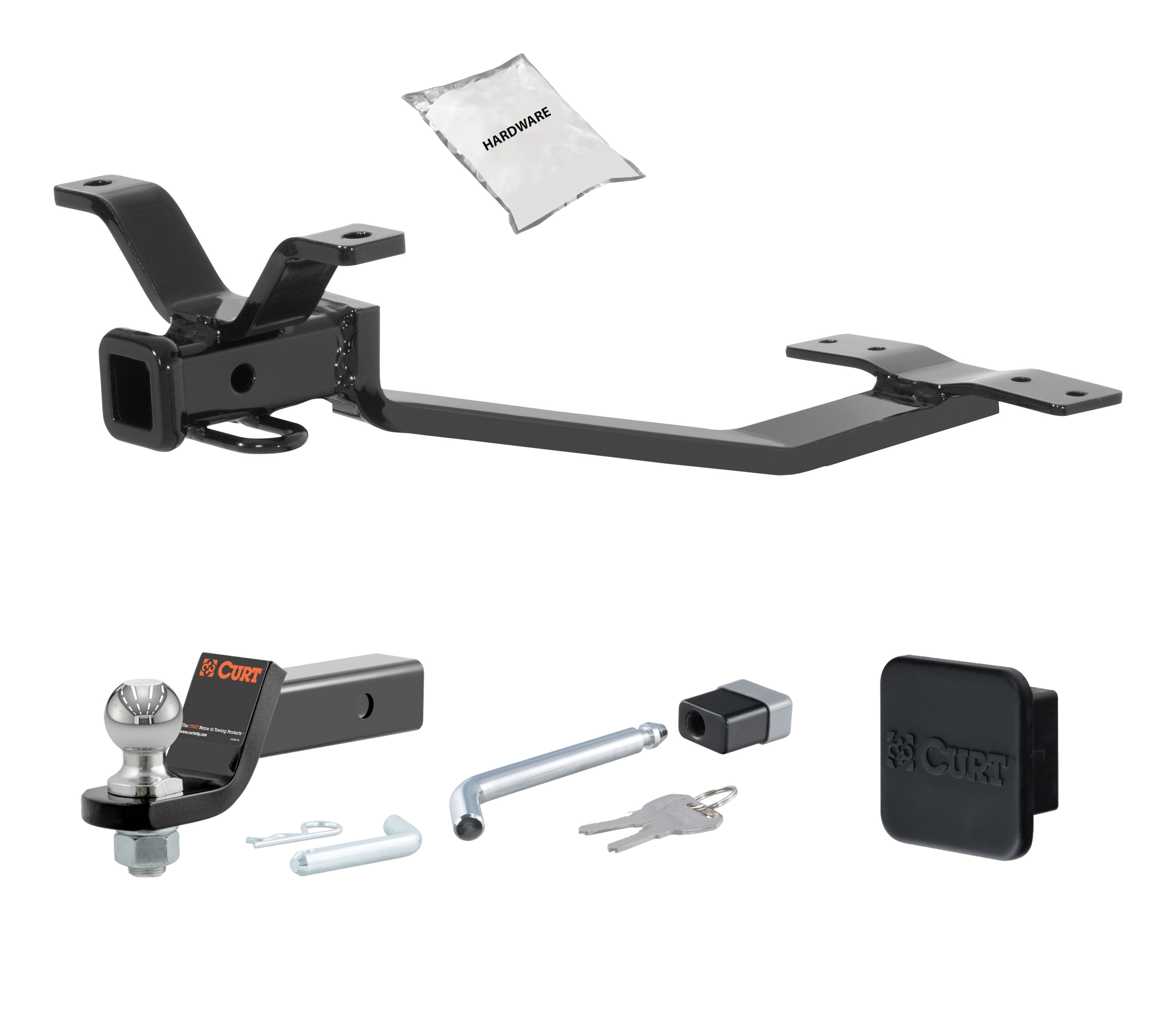 76 - 93 JAGUAR XJS  -- 1.25in. CURT Trailer Hitch + Ball Mount + Cover + Lock Kit by CURT HWA1528 thumbnail 0