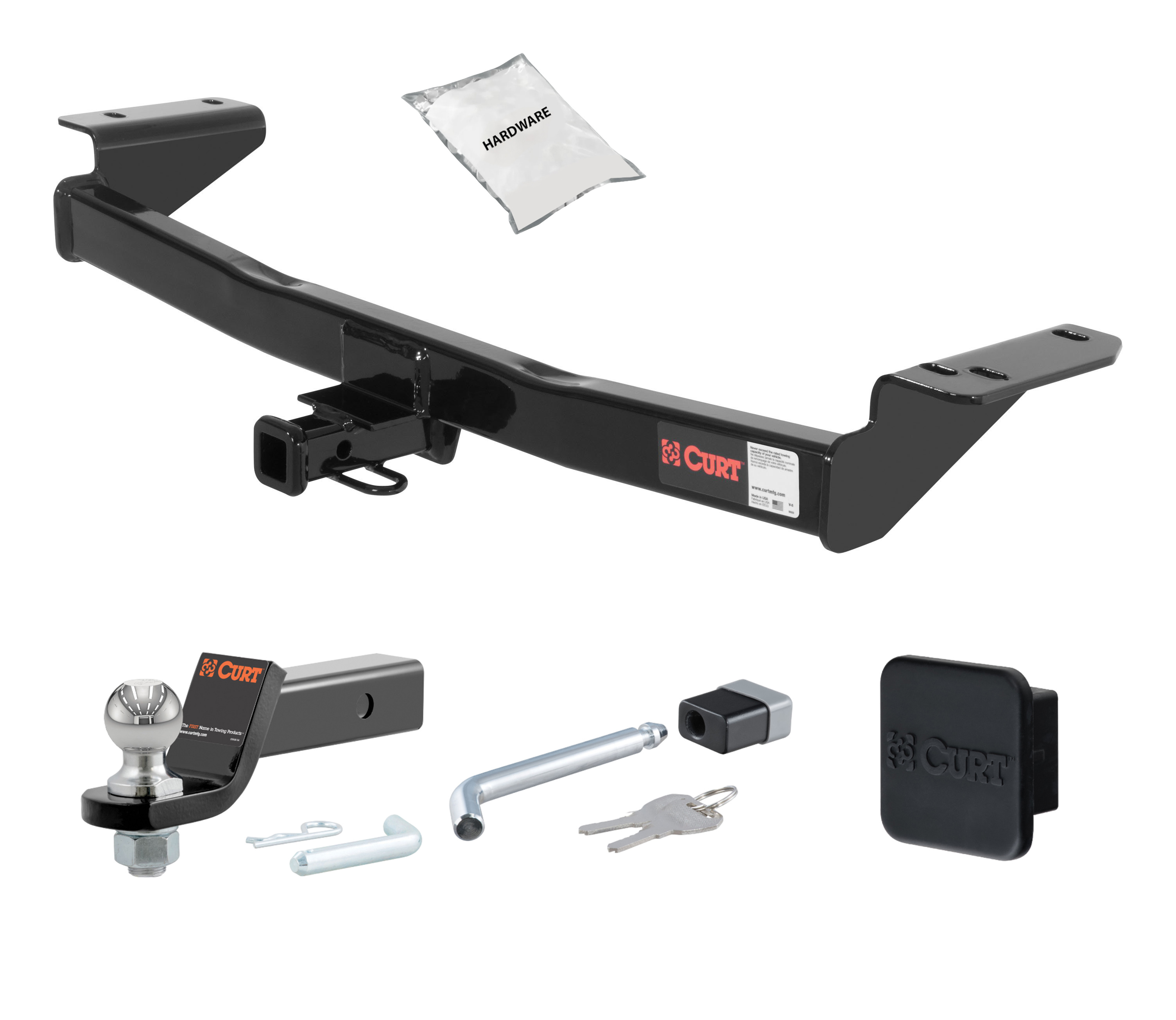 11 - 15 KIA Sportage Excluding SX models 1.25in. CURT Trailer Hitch + Ball Mount + Cover + Lock Kit by CURT HWA1638 thumbnail 0