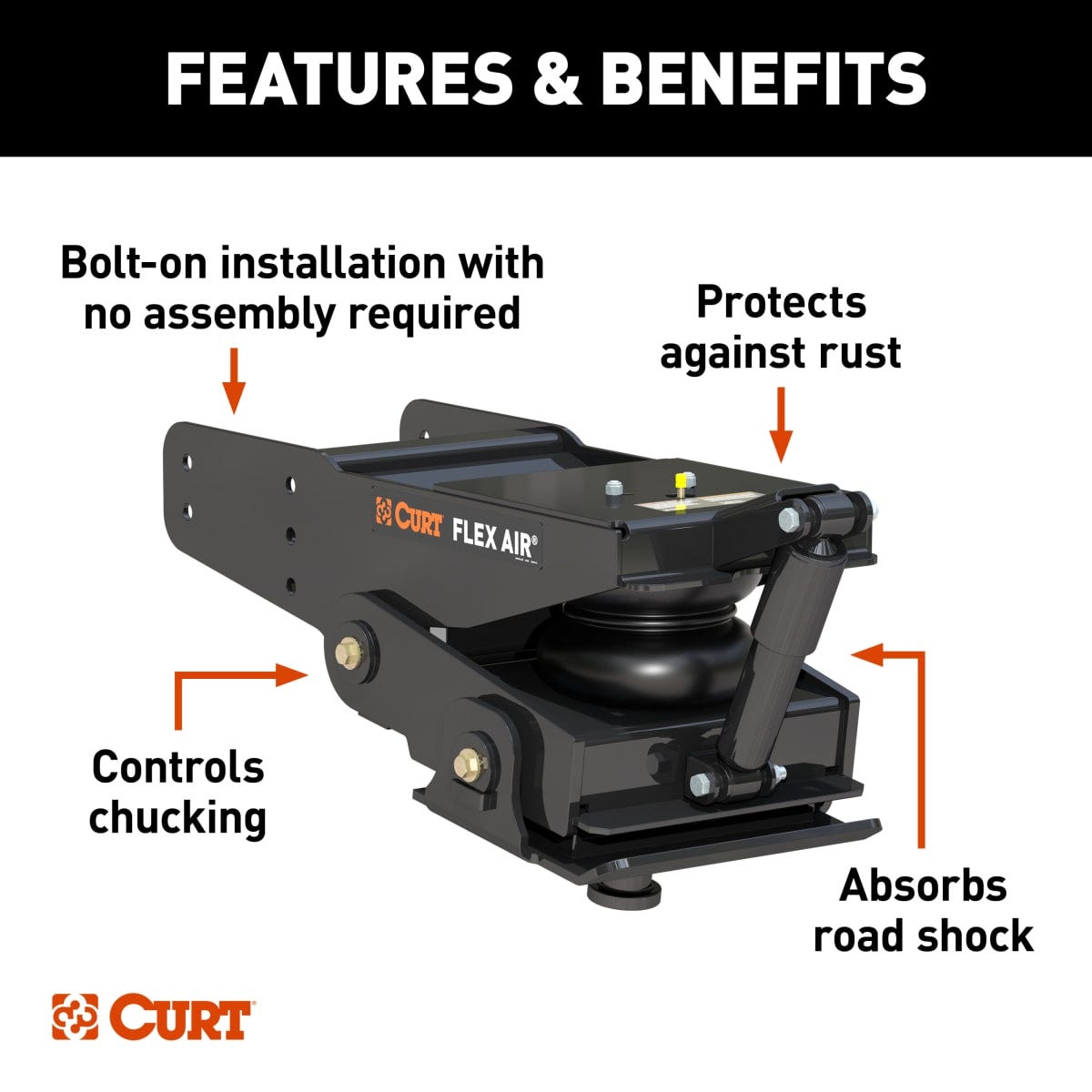CURT Flex Air® Pin Box - 21, 000 Lbs for Rhino Boxes thumbnail 1