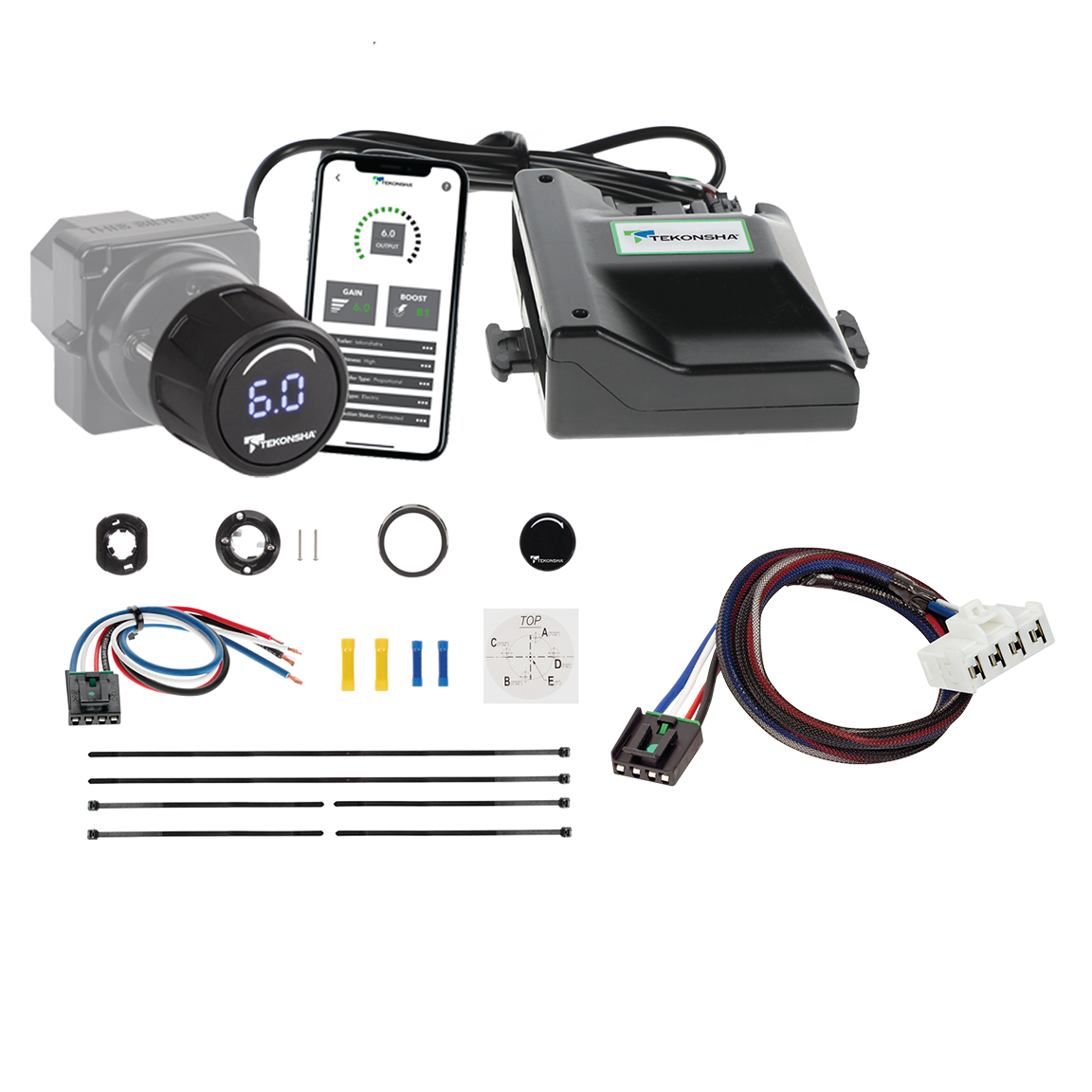 1998-2009 Dodge Durango Tekonsha Prodigy iD Smart Phone Configured Brake Controller for Trailers with 1 to 4 Axles Black 90920 thumbnail 0