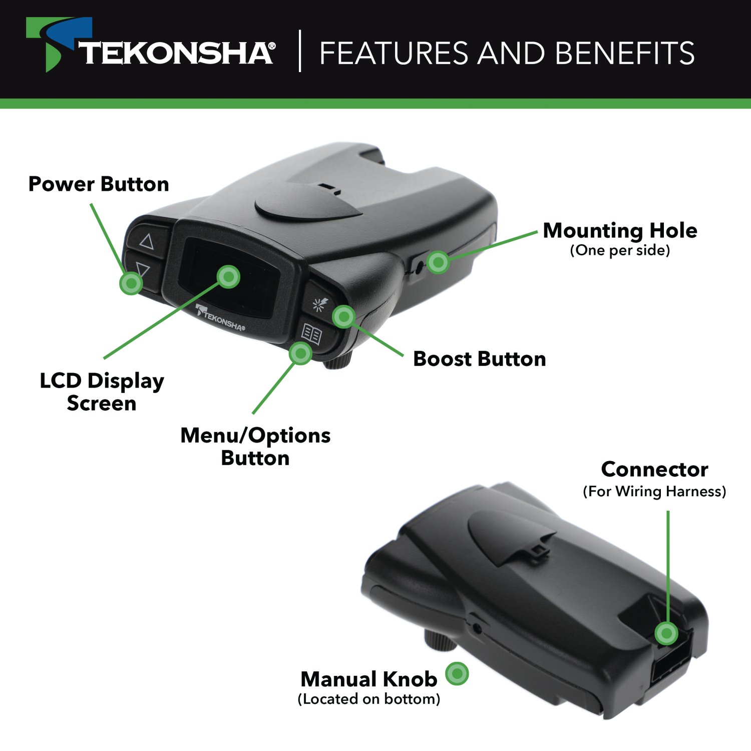 2013-2020 Acura MDX Tekonsha Voyager Proportional Brake Controller for Trailers with 1 to 4 Axles Black 9030 thumbnail 2
