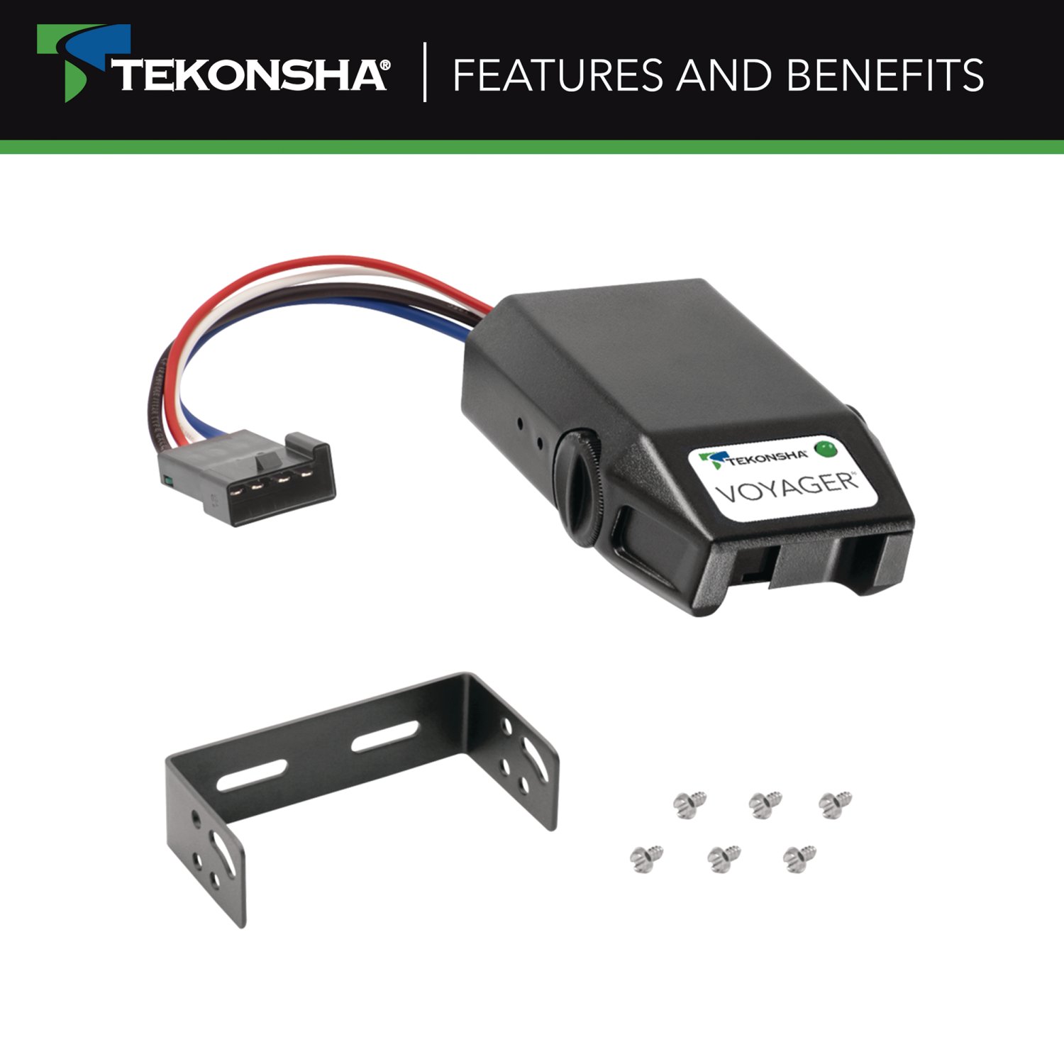 2002-2002 Cadillac Escalade Tekonsha Voyager Proportional Brake Controller for Trailers with 1 to 4 Axles Black 9030 thumbnail 5
