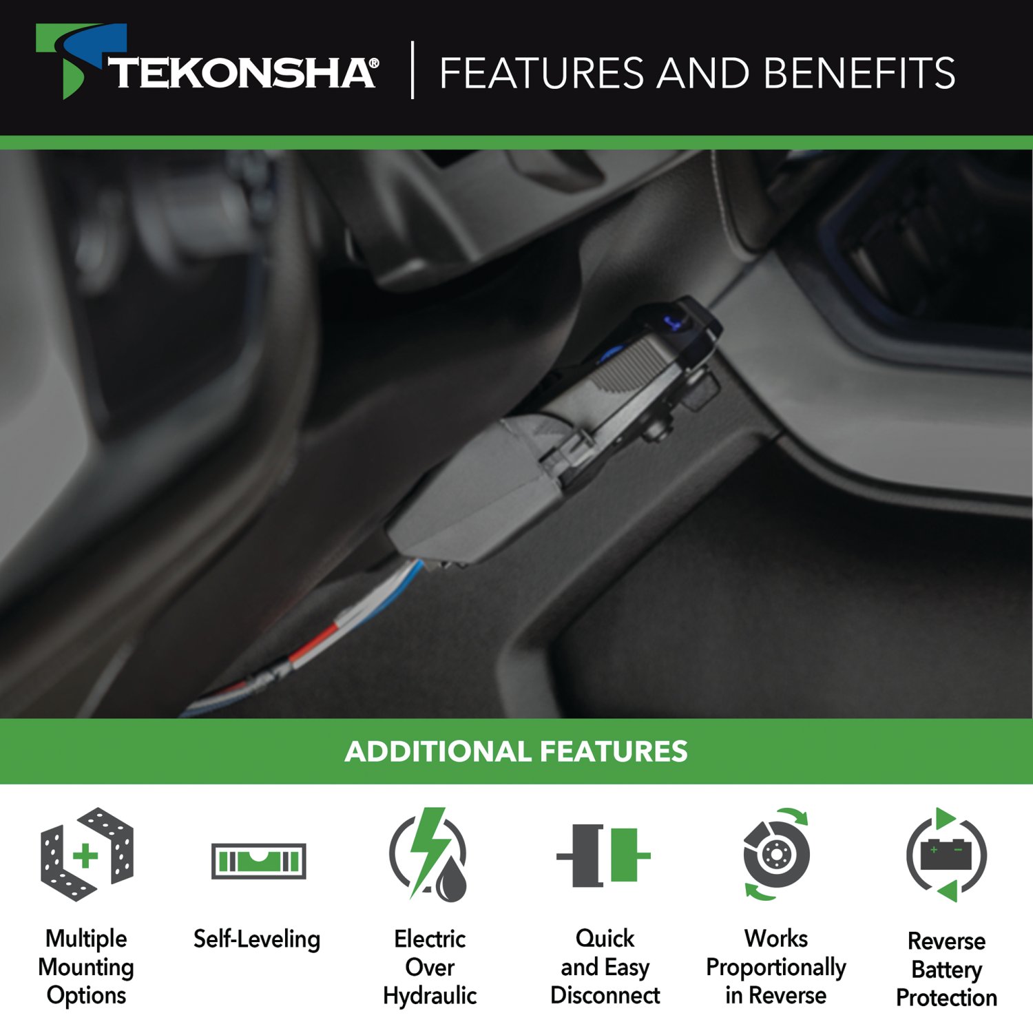 2013-2020 Acura MDX Tekonsha Prodigy P2 Proportional Brake Controller for Trailers with 1 to 4 Axles Gray 90885 thumbnail 3