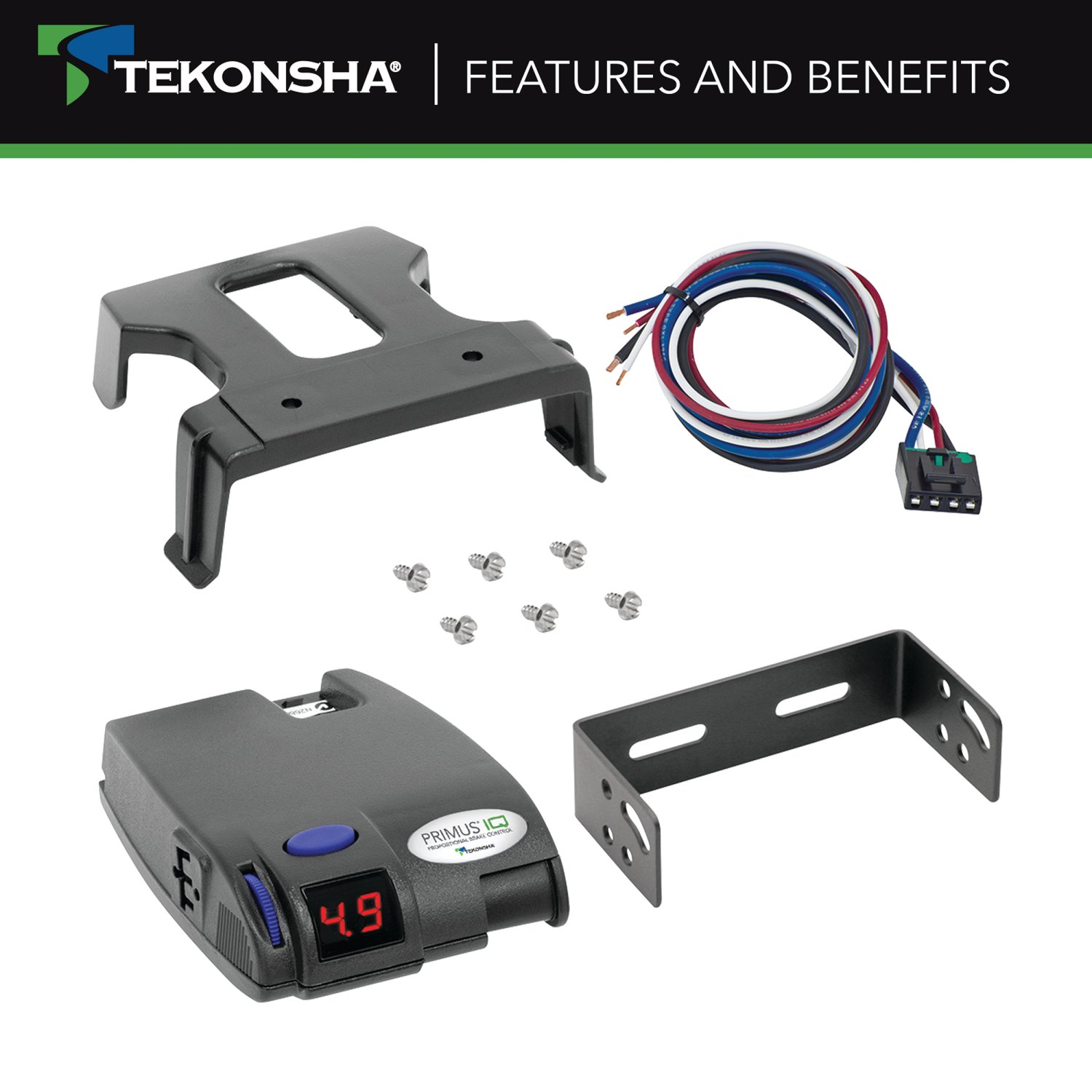 2013-2020 Acura MDX Tekonsha Primus IQ Proportional Brake Controller for Trailers with 1 to 3 Axles Gray 90160 thumbnail 5