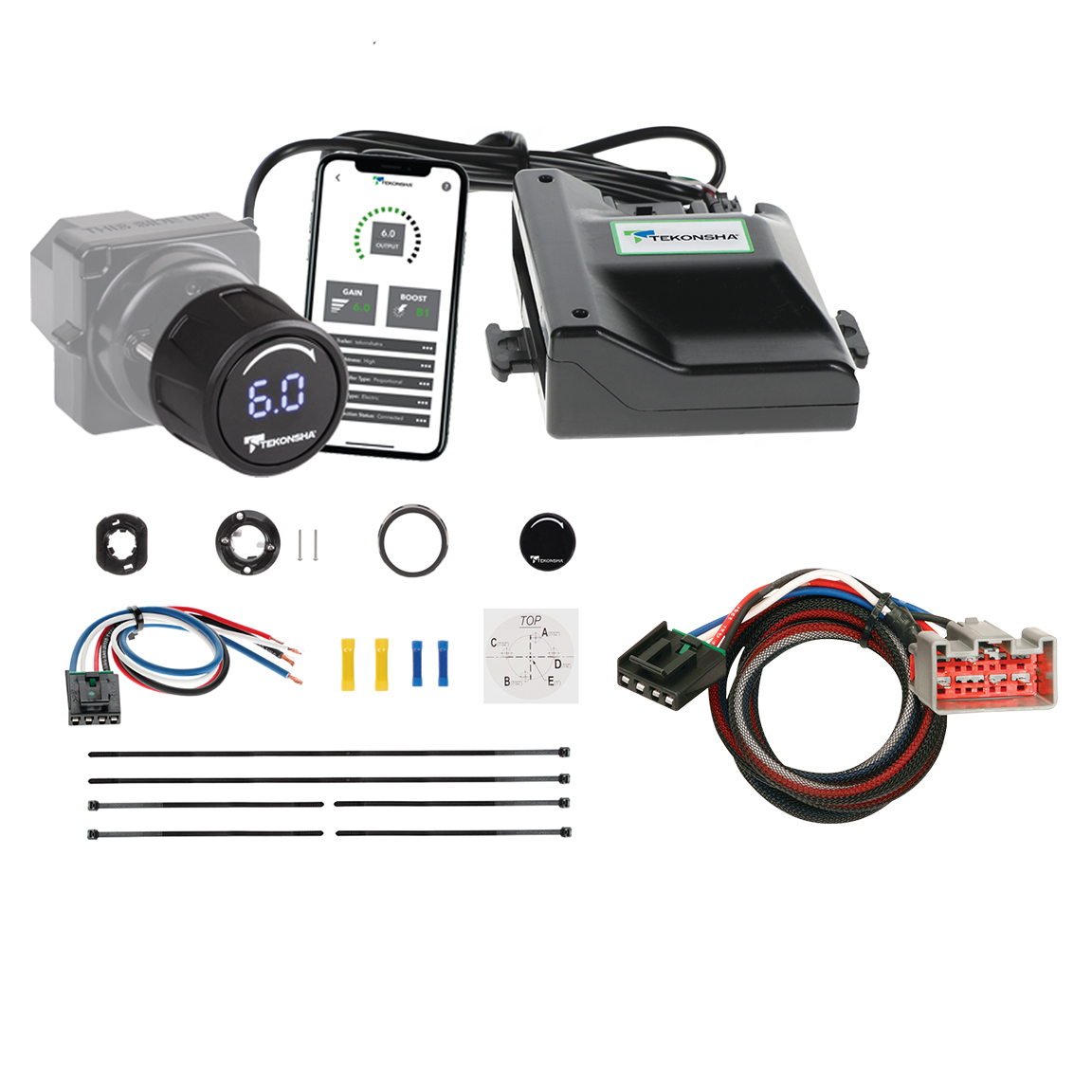 2015-2025 Ford Expedition Tekonsha Prodigy iD Smart Phone Configured Brake Controller for Trailers with 1 to 4 Axles Black 90920 thumbnail 0
