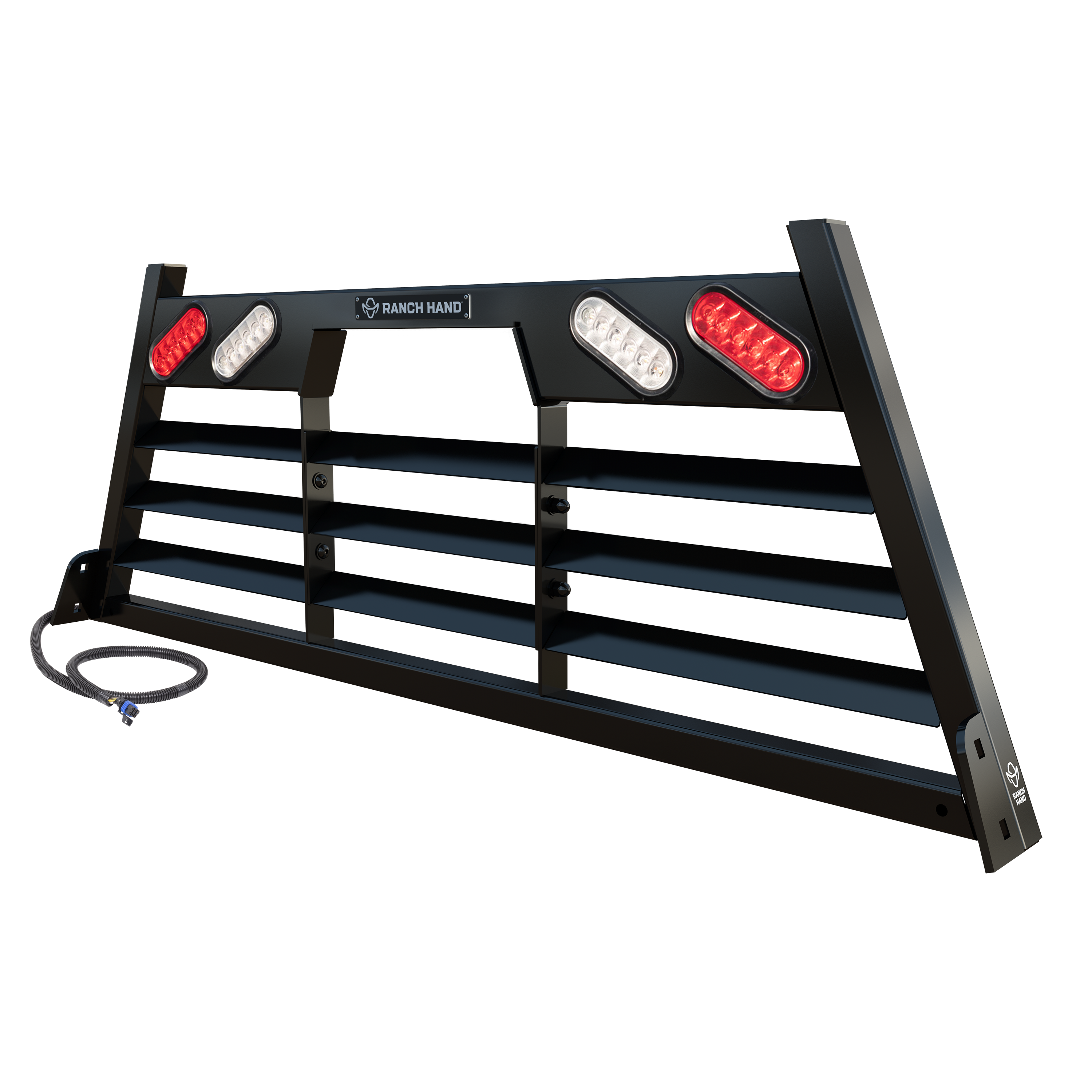 Ranch Hand HRLWL200 Legend Black Steel Louvered Truck Headache Rack with LED Lights thumbnail 0