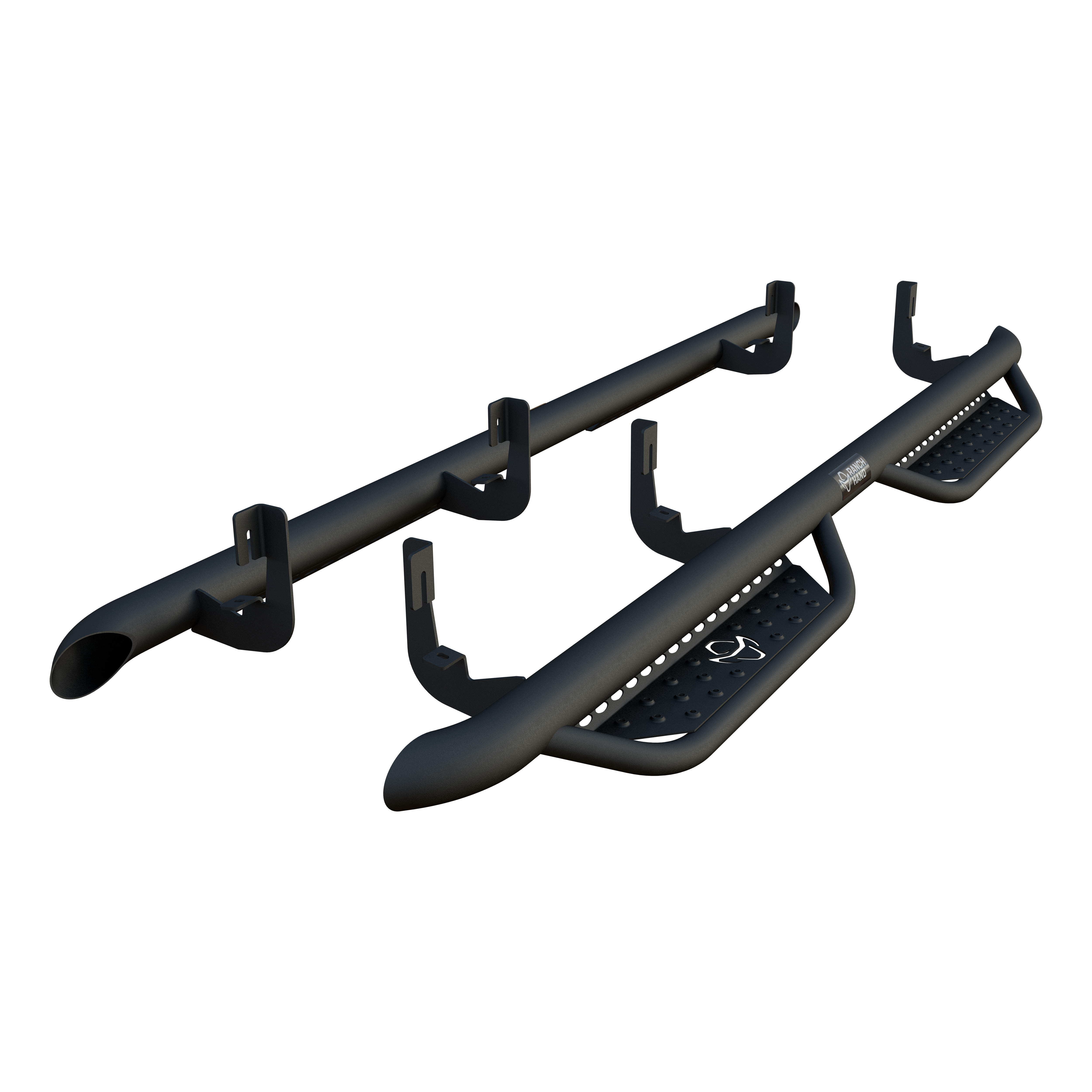 Ranch Hand Midnight Carbide Black Steel Running Steps, Fits Select Silverado, Sierra 1500, 2500, 3500 HD - MRSC191C1B4S thumbnail 0