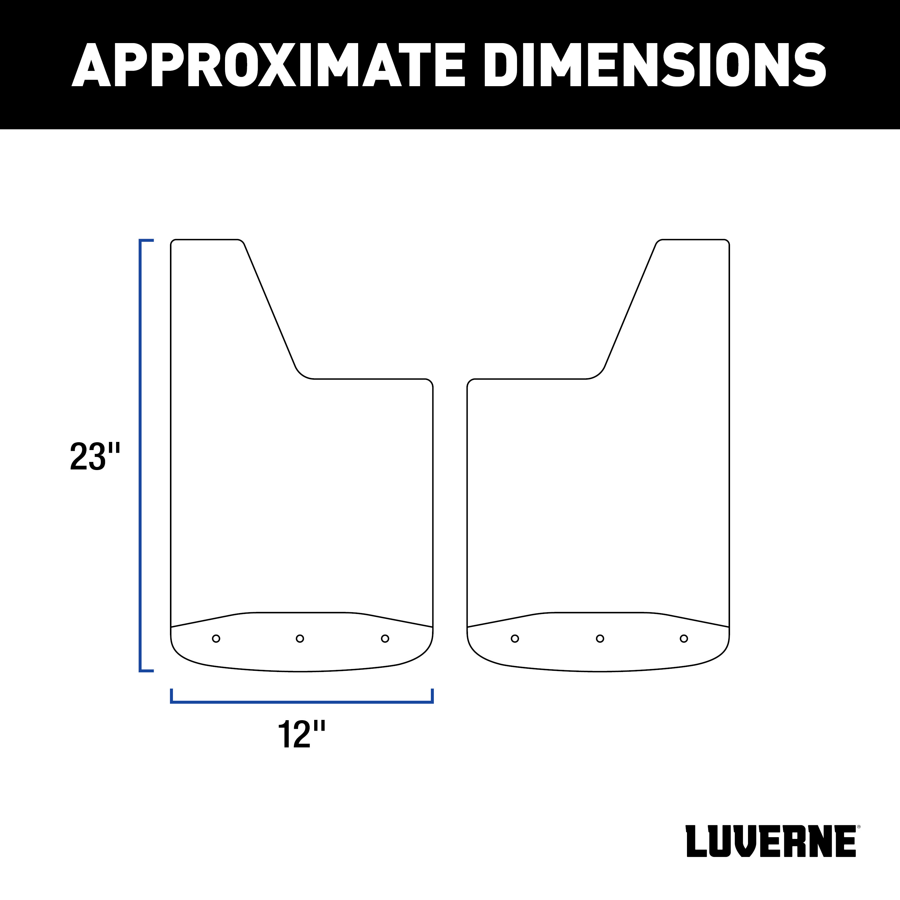 LUVERNE Front 12" x 23" Rubber Mud Guards, Chevy Silverado 2500, 3500 HD (2 Flaps) 251450 thumbnail 1