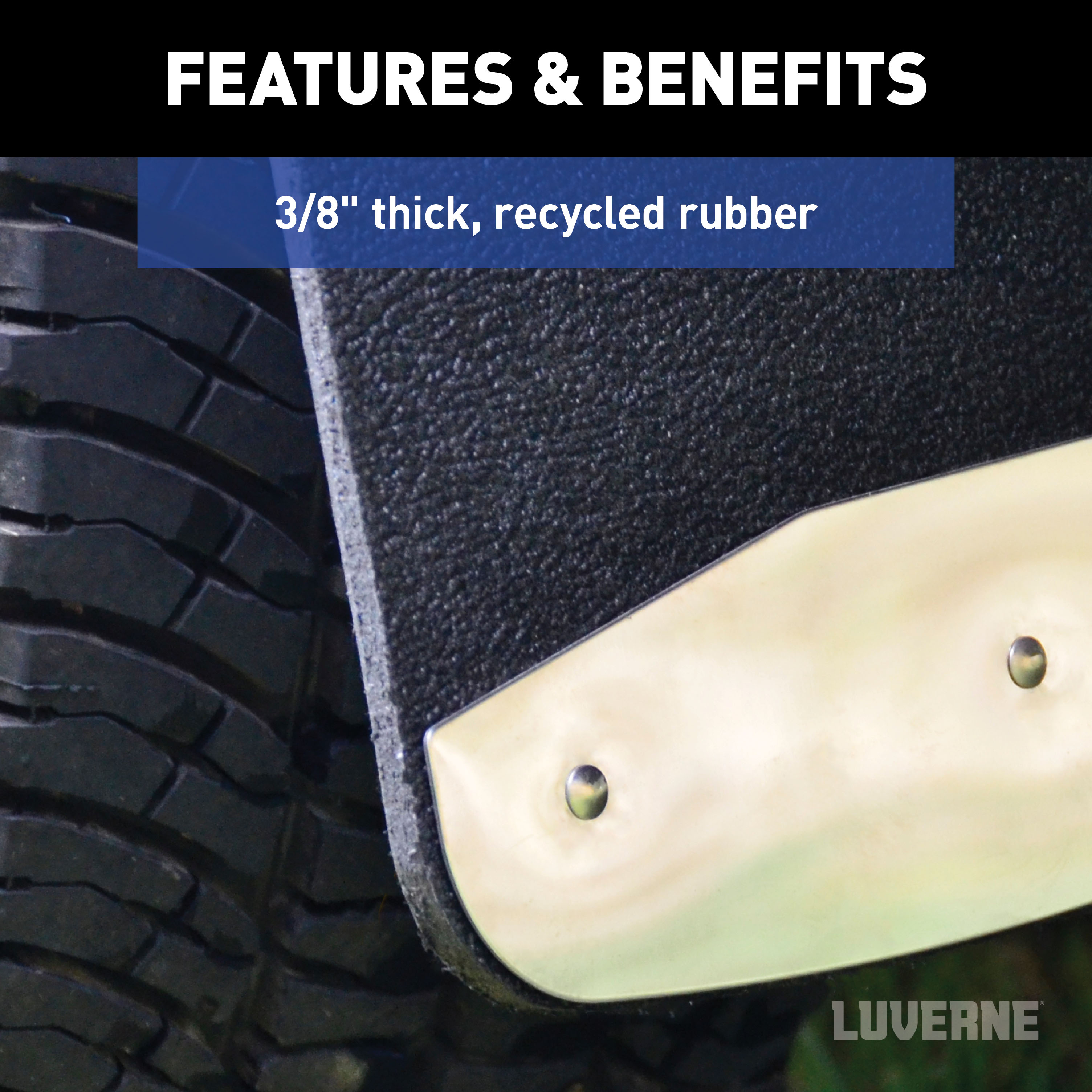 LUVERNE Rear 12" x 23" Rubber Mud Guards, Select Dodge, Ram 1500, 2500, 3500 (2 Flaps) 250933 thumbnail 3