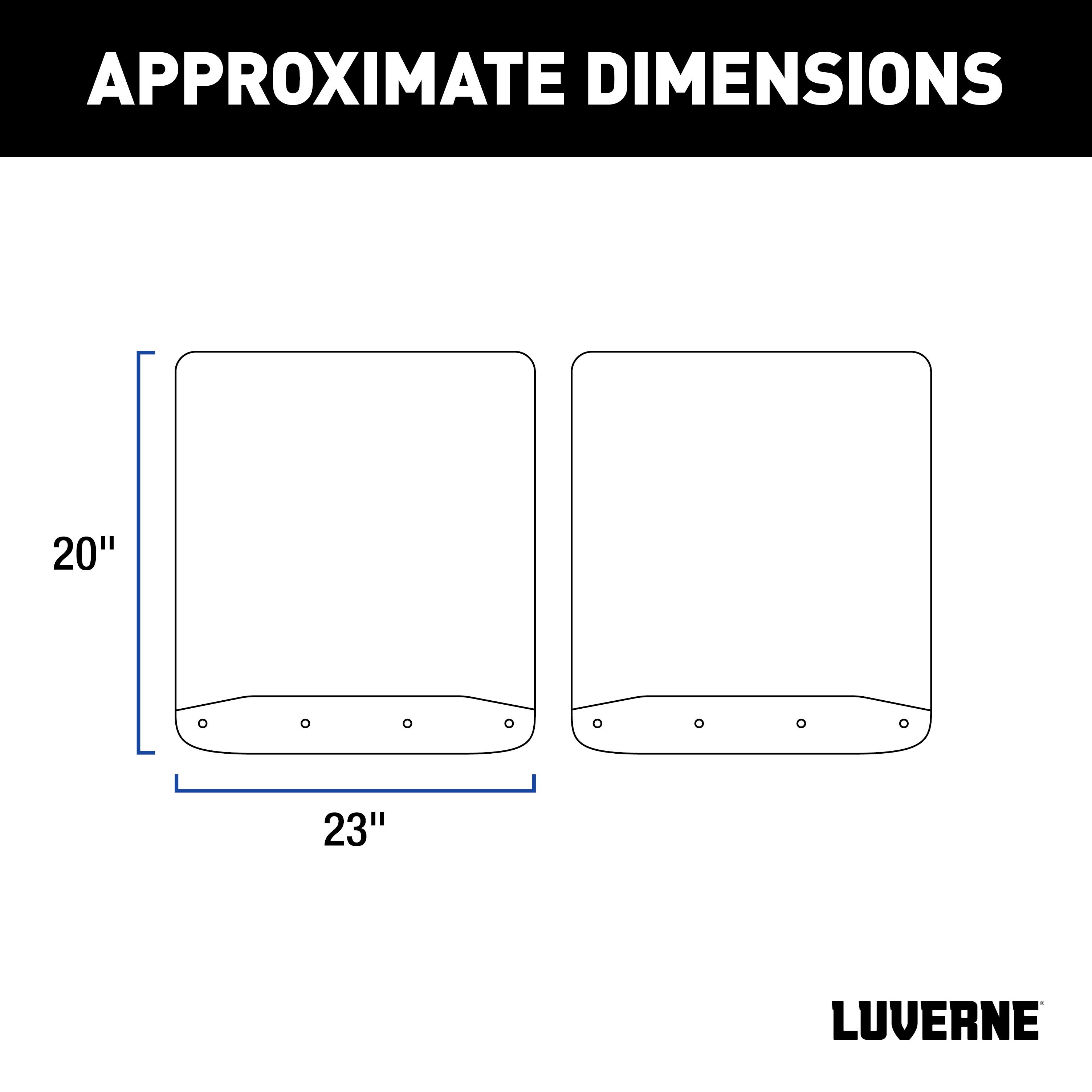LUVERNE Rear Dually 20" x 23" Rubber Mud Guards, Select Ford F-350, F-450 (2 Flaps) 251124 thumbnail 1