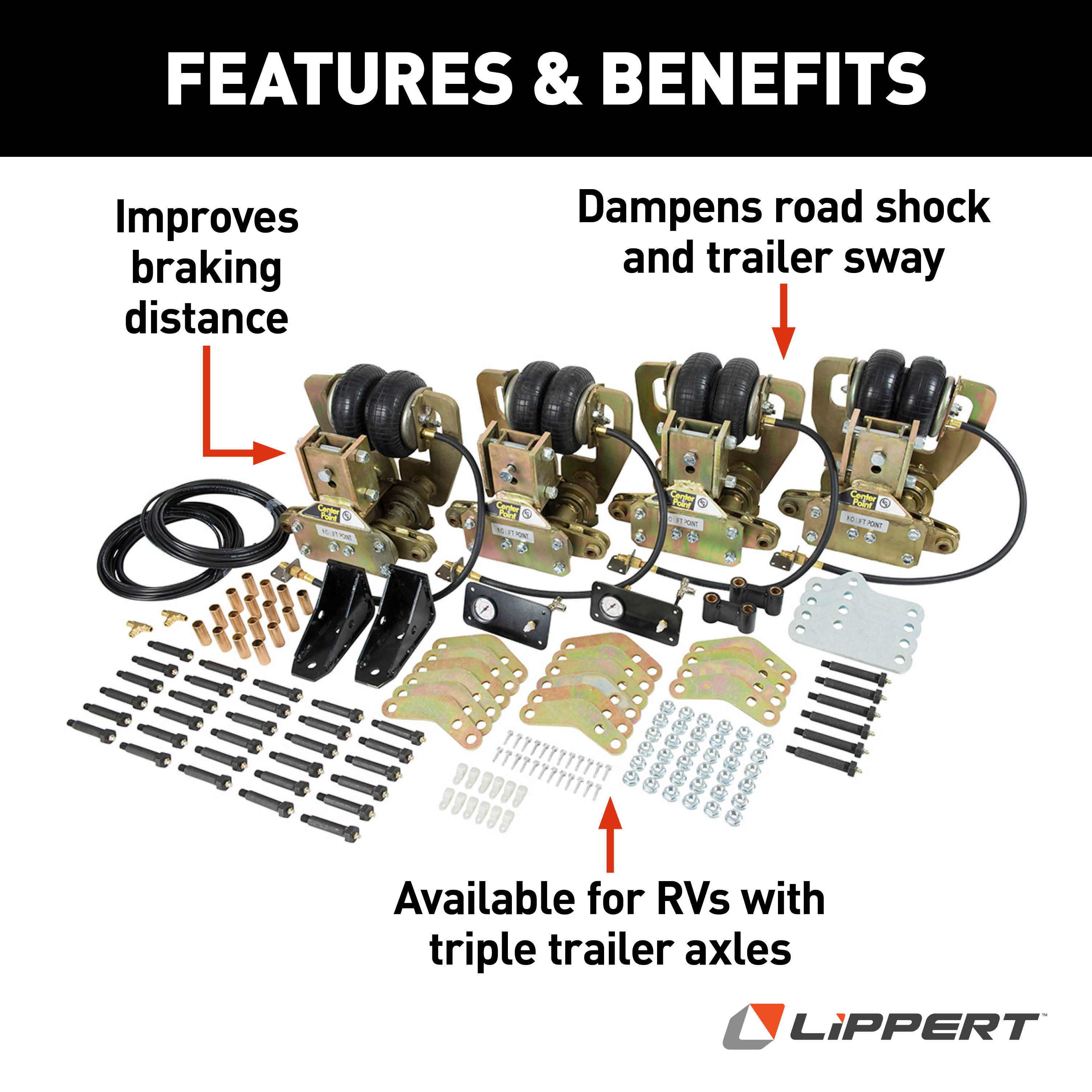 Lippert Center Point Air-Ride RV Suspension System - Triple Axle Configuration 1565401 thumbnail 1
