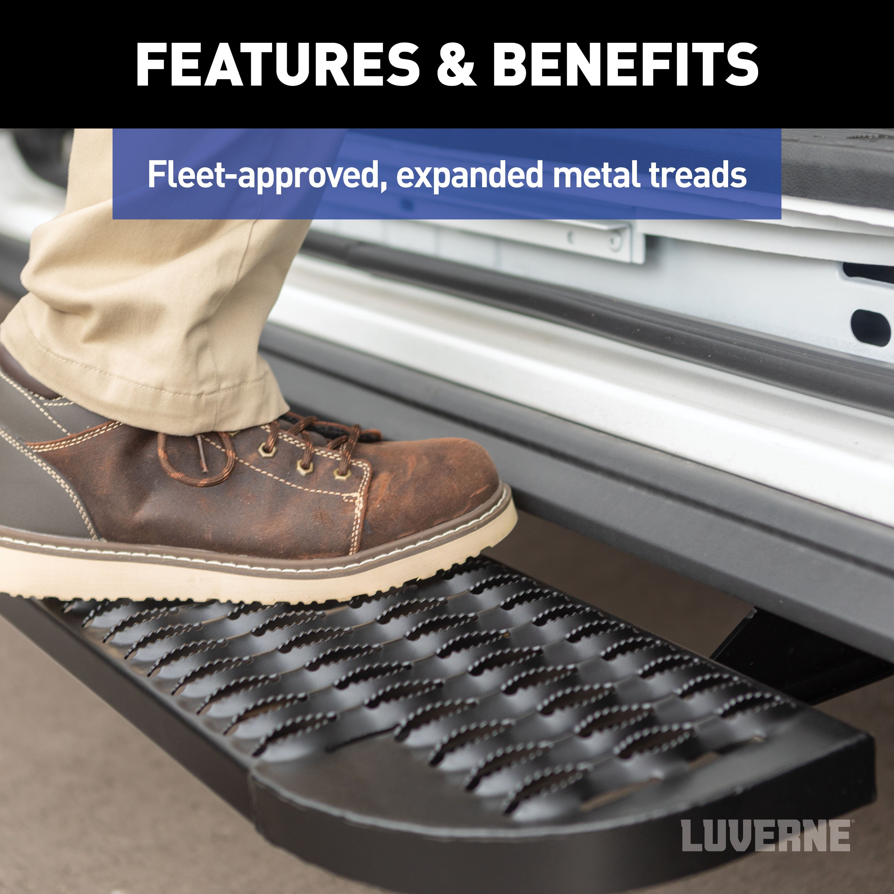 LUVERNE Grip Step XL 9-1/2" x 54" Steel Passenger Running Board, Select Ram ProMaster 495154-401802 thumbnail 4