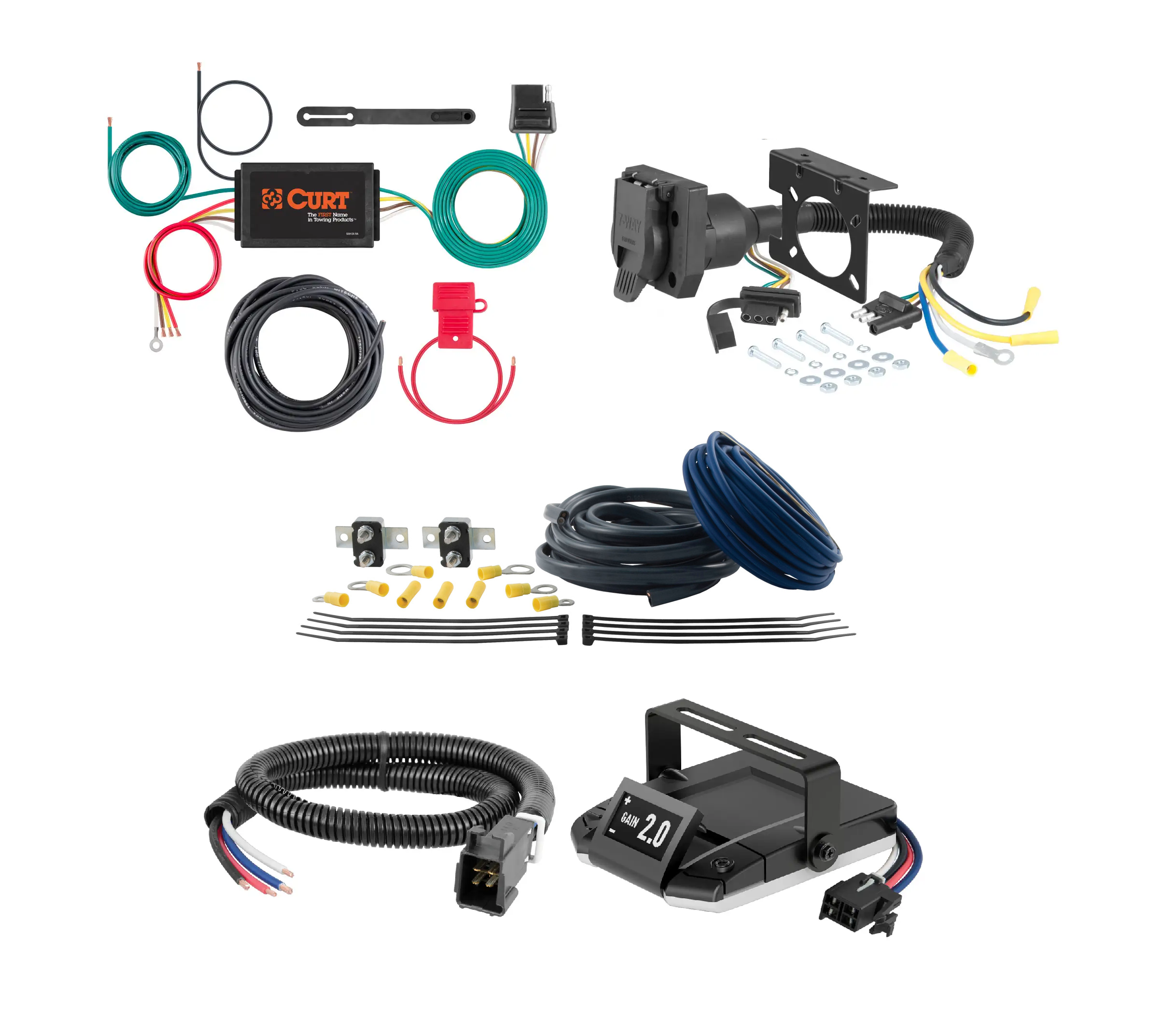 Complete 4-Way & 7-Way Wiring Kit with CURT Assure Brake Controller thumbnail 0