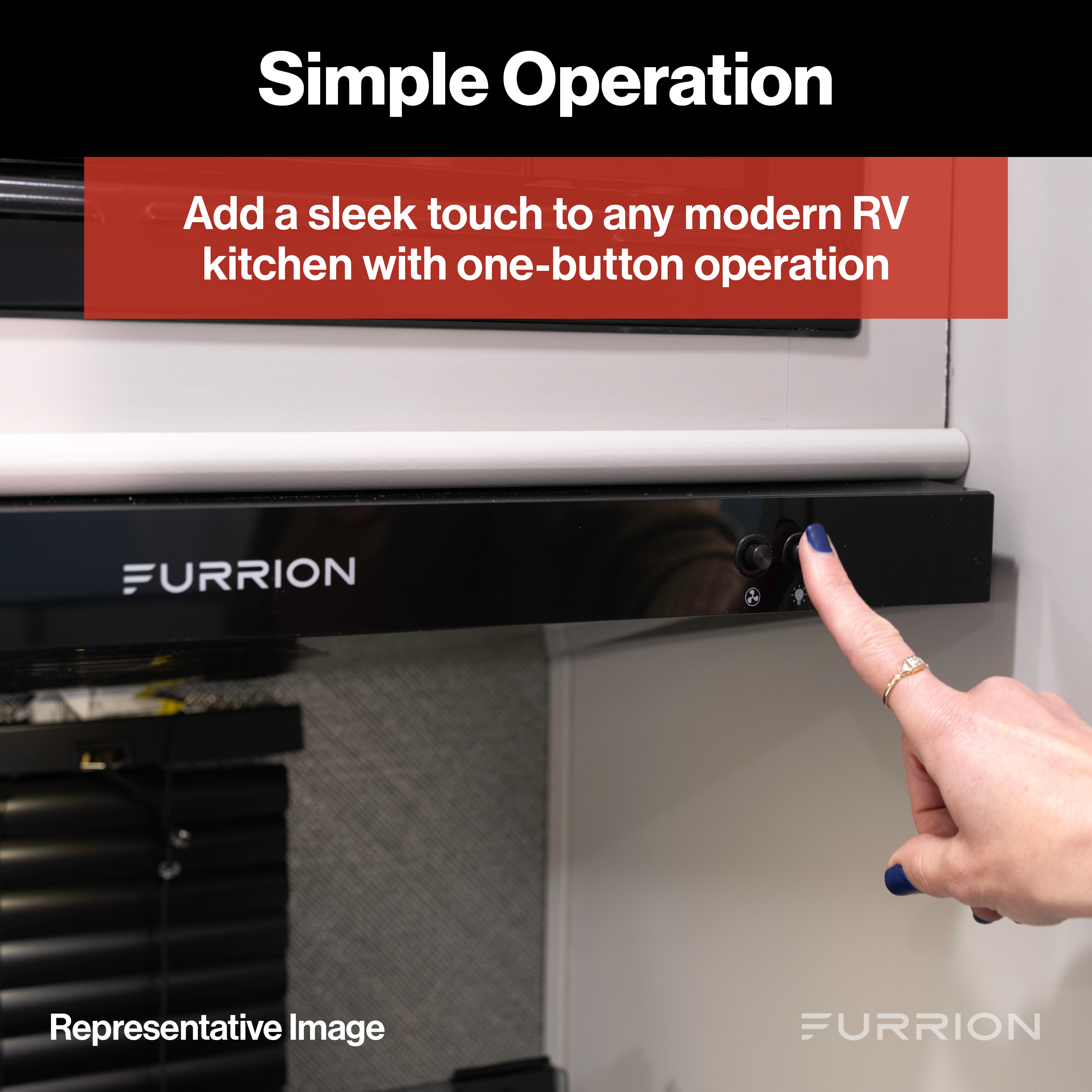 Furrion 12V Ducted RV Range Hood with Charcoal Filter - 24" Black #FHO23SACR-BL thumbnail 4