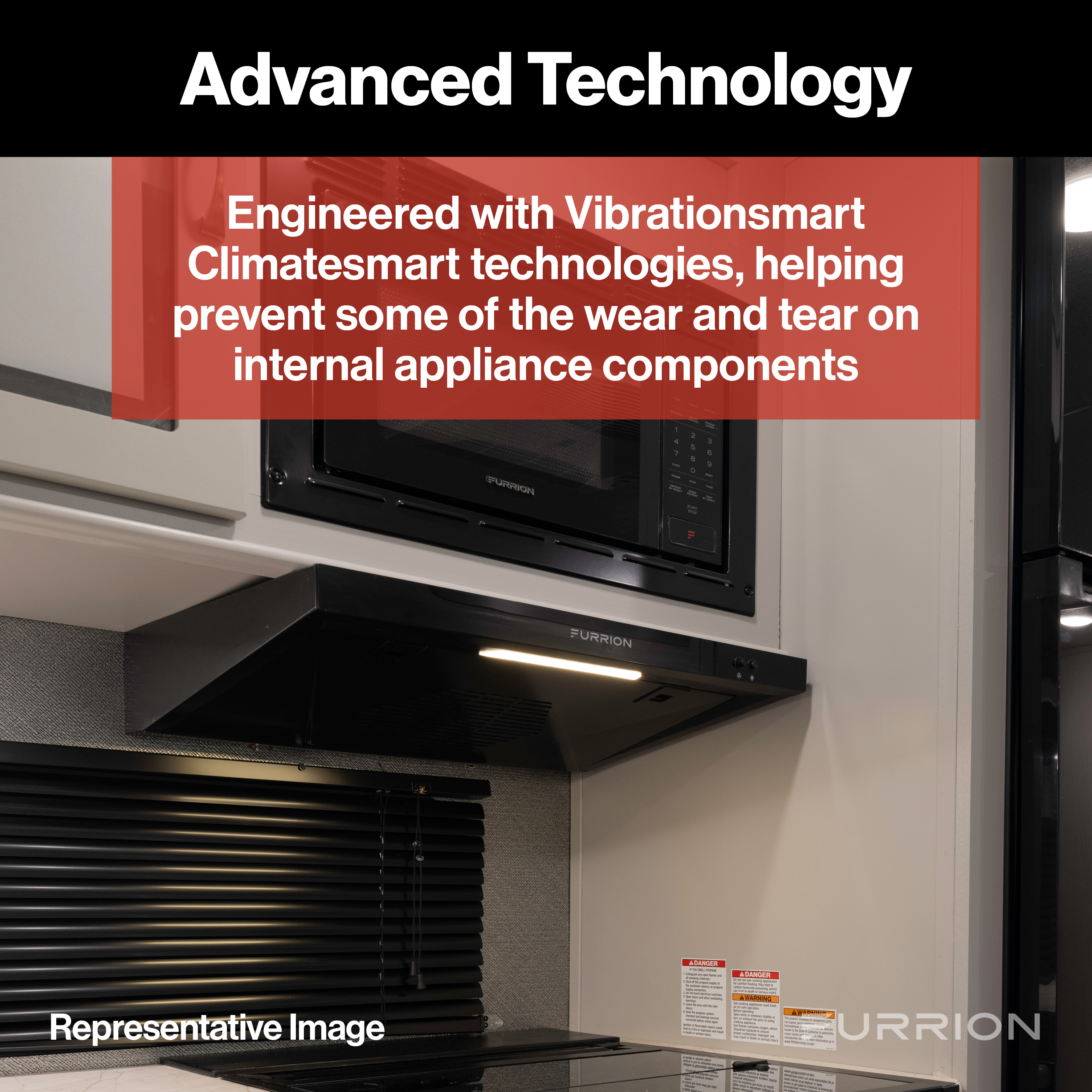 Furrion 12V Ducted RV Range Hood with Charcoal Filter - 24" Black #FHO23SACR-BL thumbnail 6