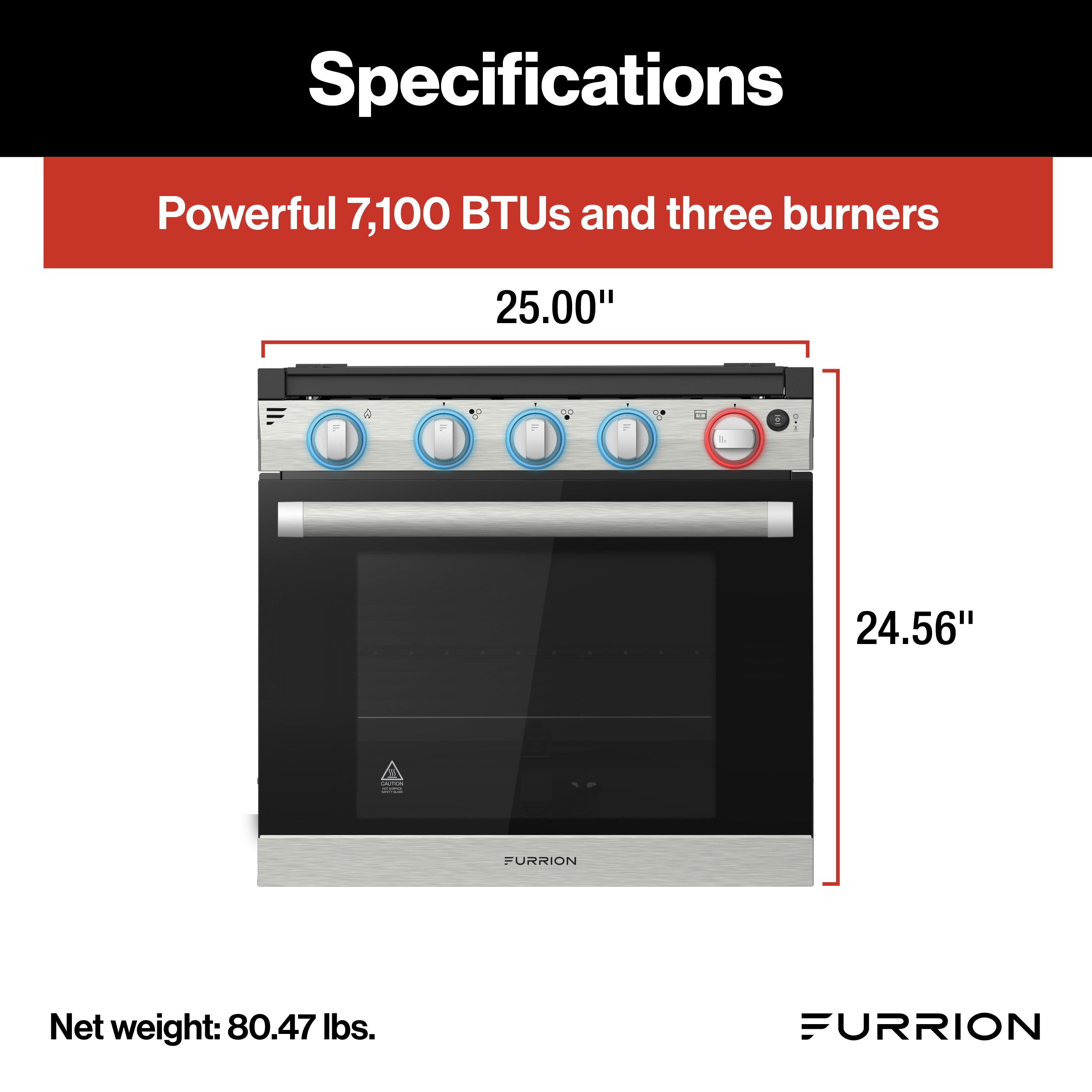 Furrion 2-in-1 RV Gas Range Oven - 21" Stainless Steel #FGR21G3A1-SG thumbnail 3