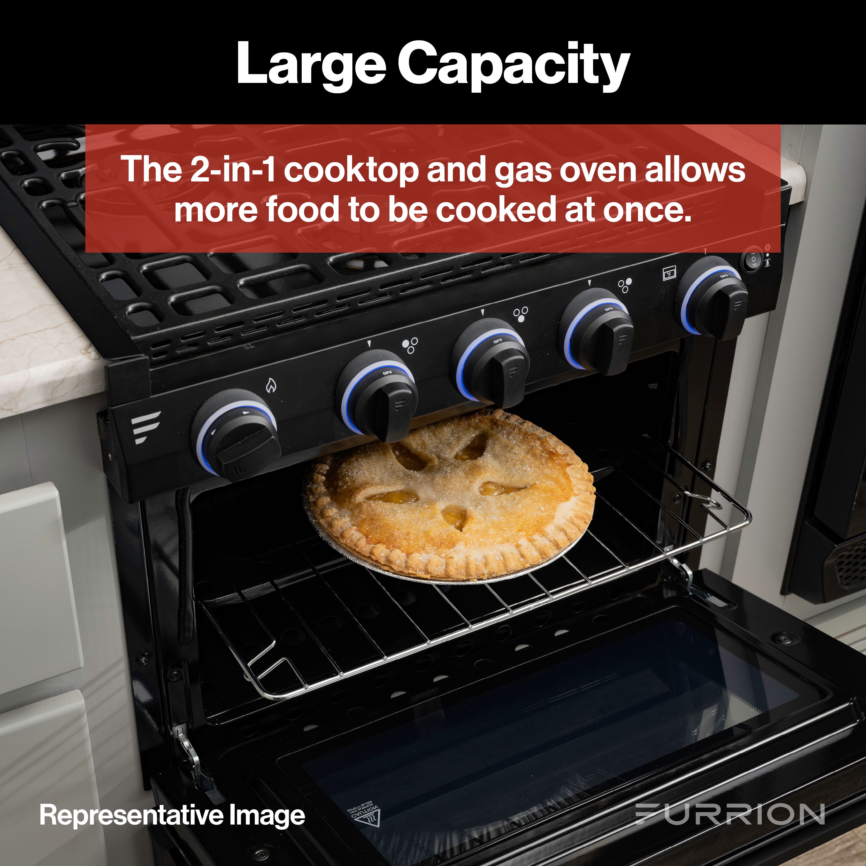 Furrion 2-in-1 RV Gas Range Oven - 21" Stainless Steel #FGR21G3A1-SG thumbnail 5