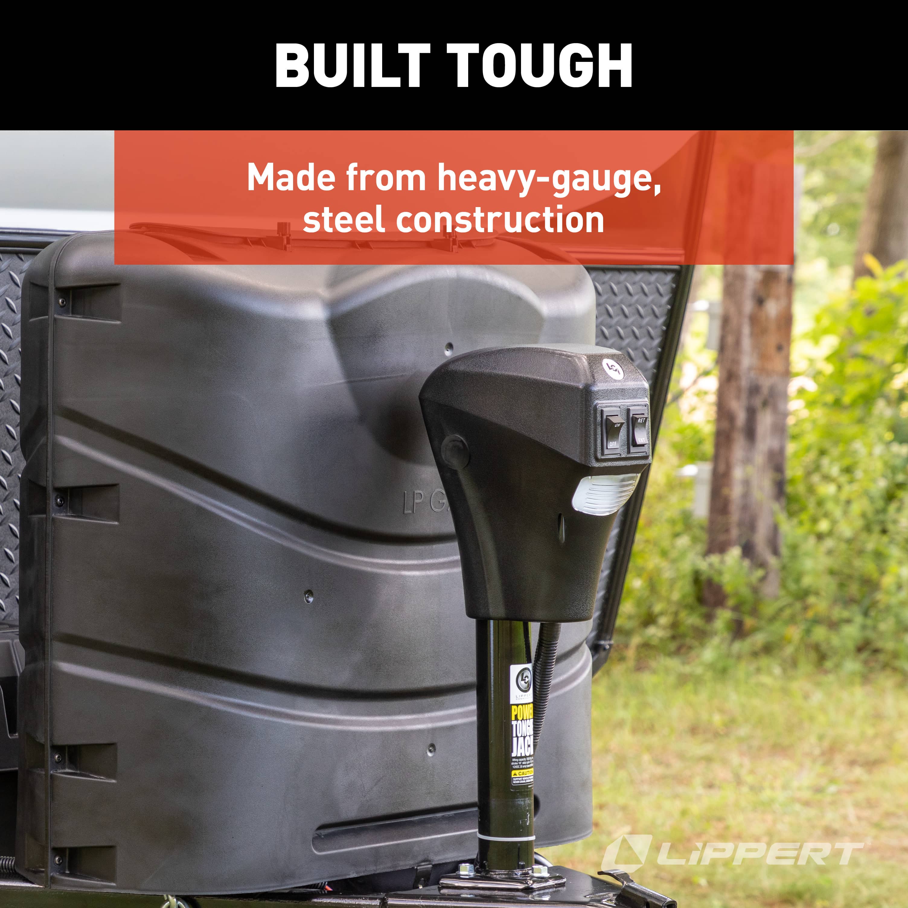 Lippert  3,500 lb,  Extended - 28.75 inches Trailer Powered Tongue Jack - Black thumbnail 7