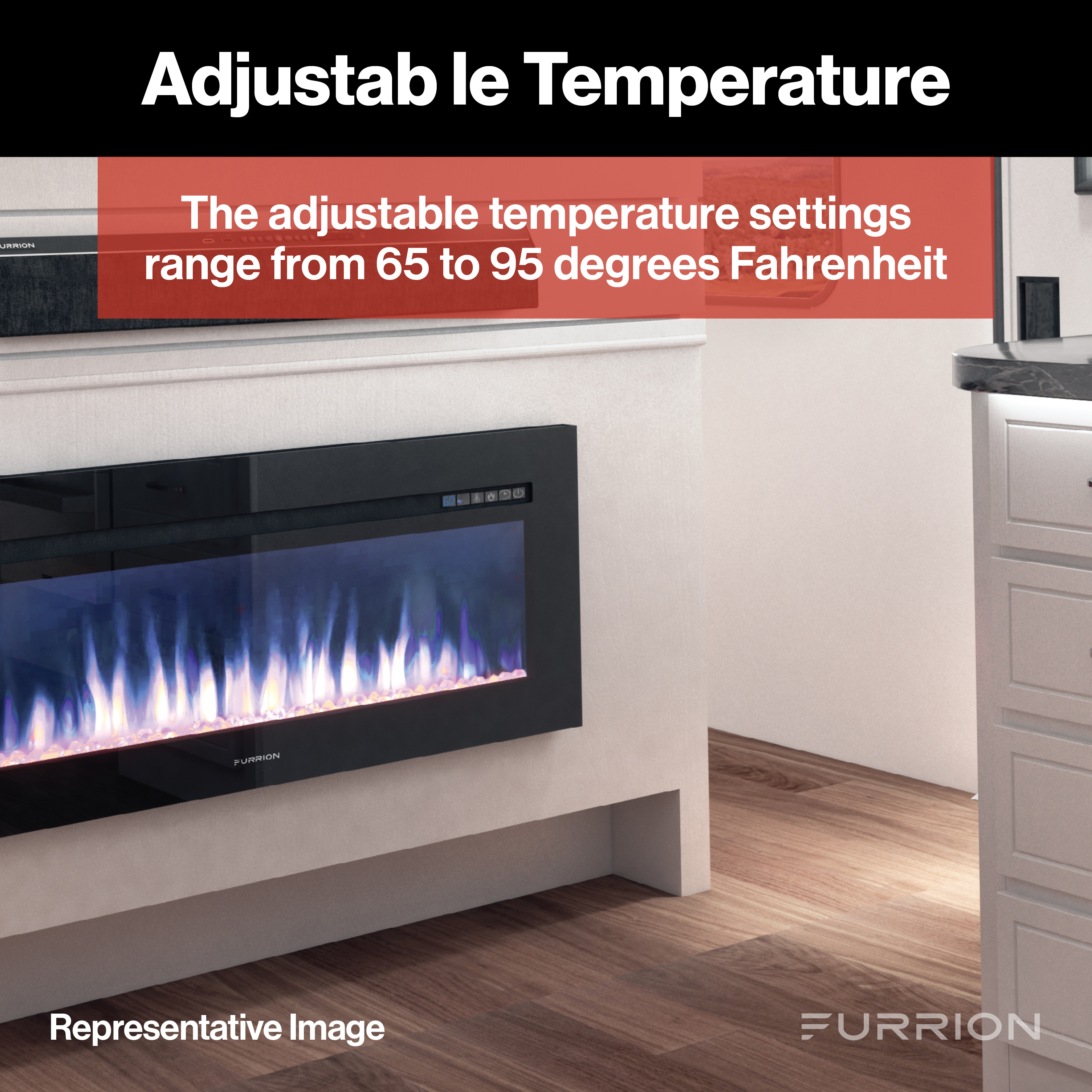 Furrion Built-In Electric RV Fireplace - Wood Platform, 30" #FF30SW15A-BL thumbnail 3