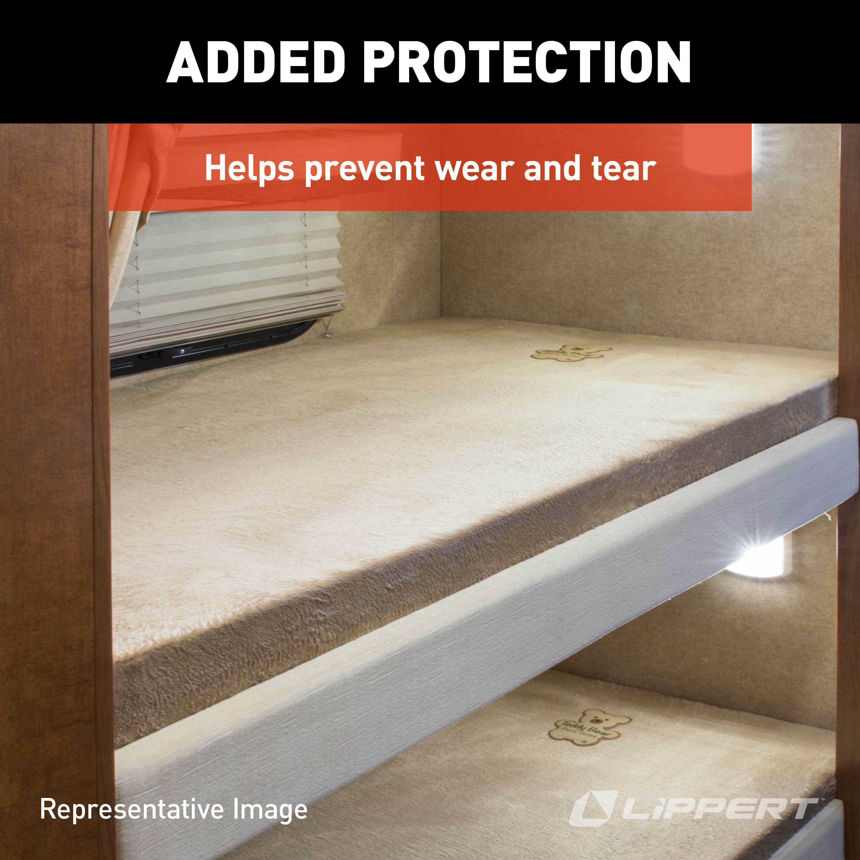 Teddy Bear Bunk Mat Cover - 32" x 74" x 4" (Tan) thumbnail 4