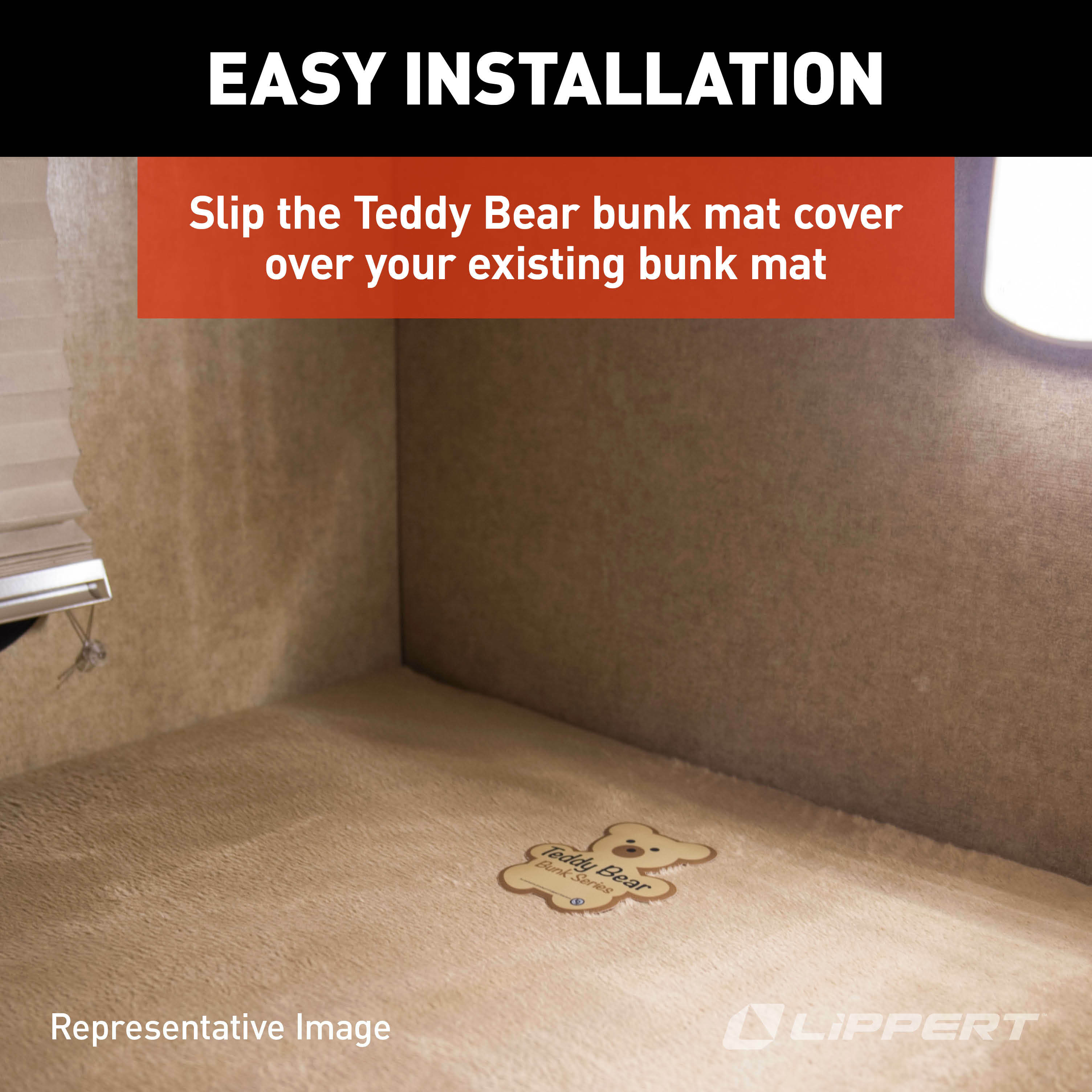Teddy Bear Bunk Mat Cover - 32" x 74" x 4" (Tan) thumbnail 6