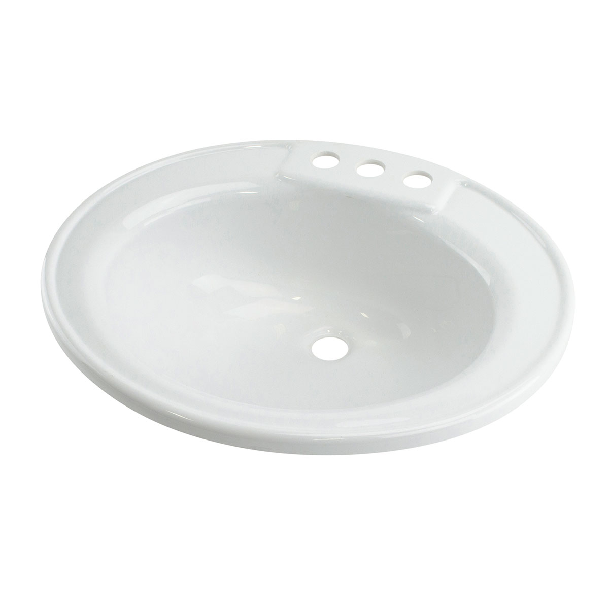Single Oval Lavatory Sink; 17" x 20" x 7" (White) thumbnail 0