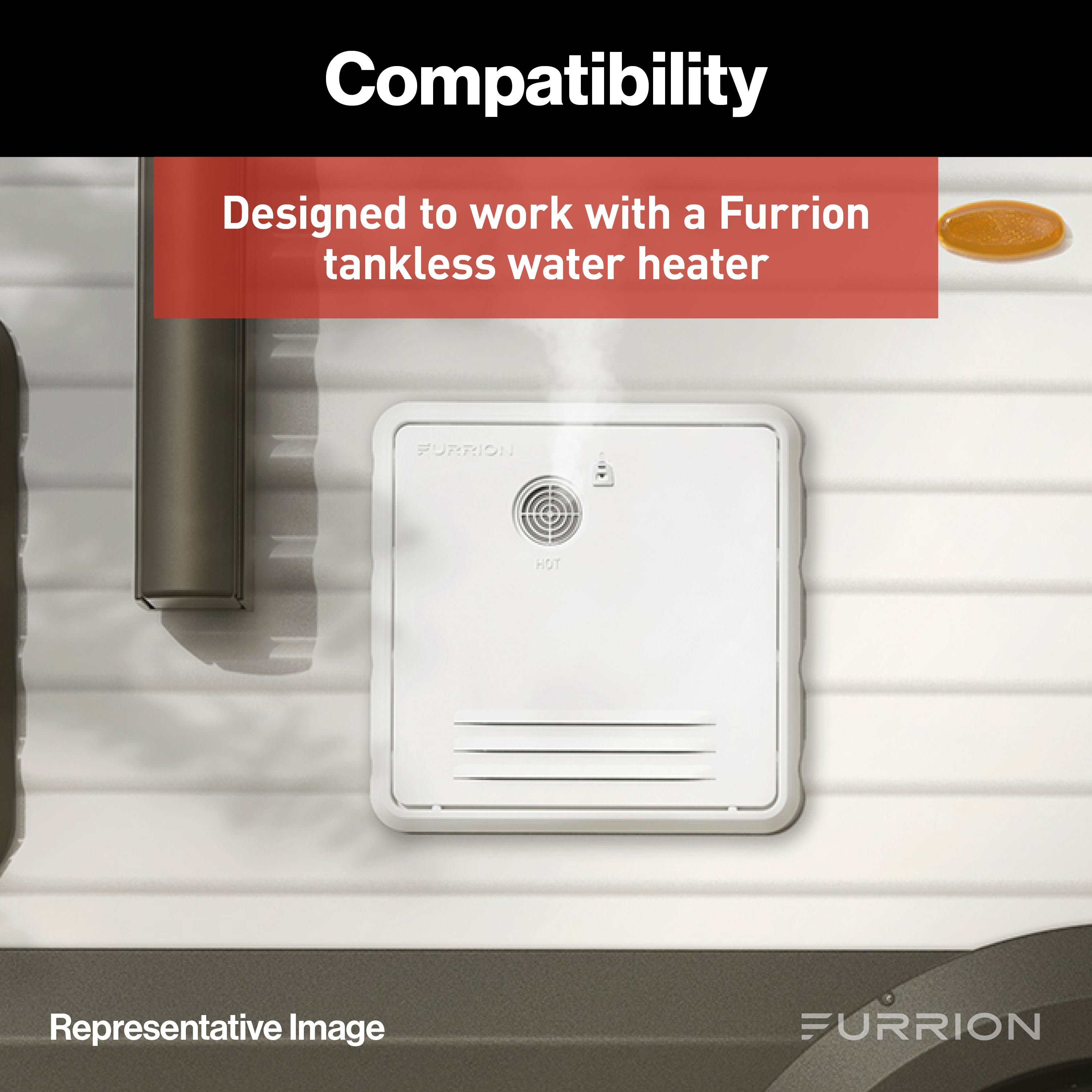 Furrion 18.1" x 16.1" Black Retrofit Door for Tankless RV Water Heating System #FWH41EA-BL-AM thumbnail 2