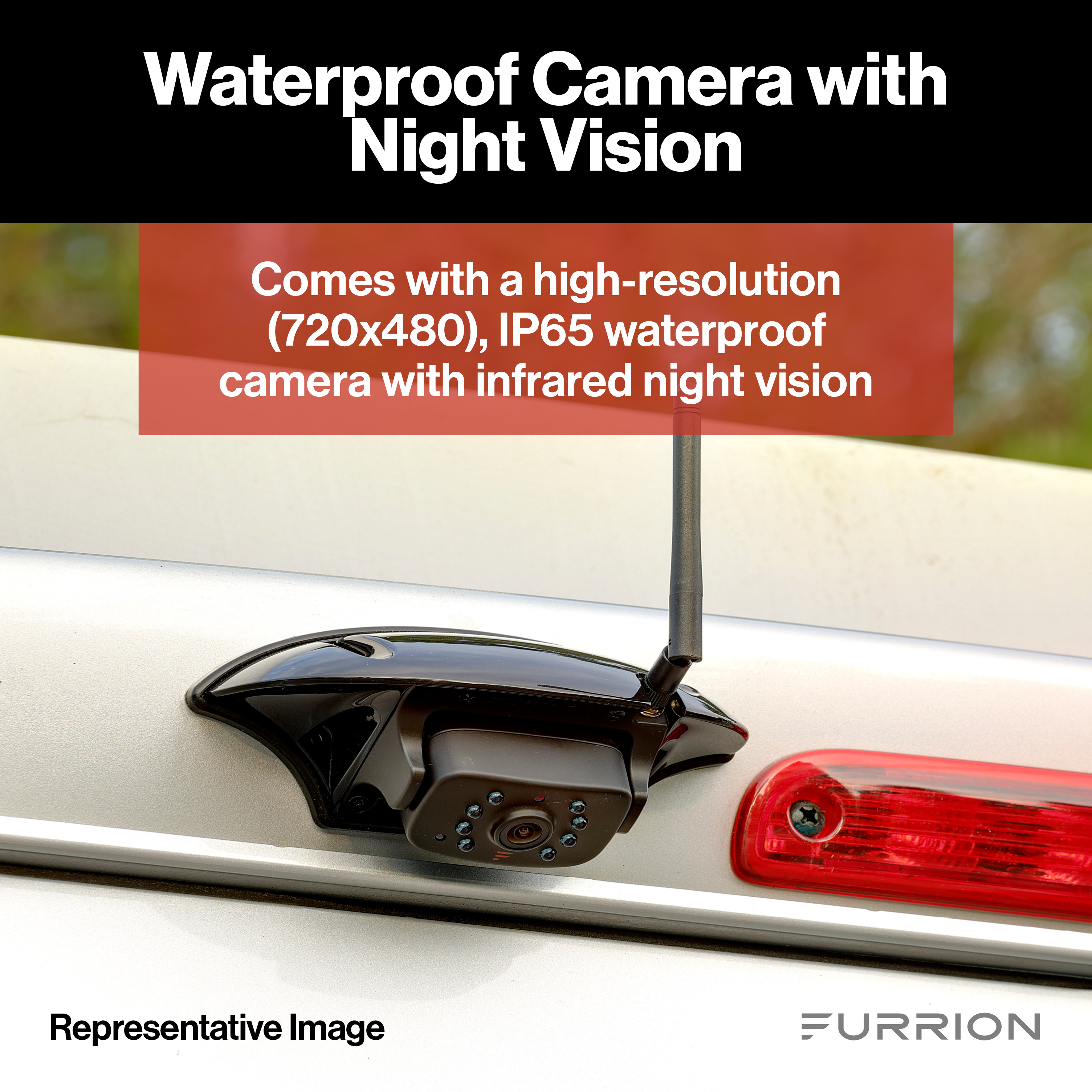 Furrion Vision S RV Backup Camera System with 4.3" Monitor - Rear Sharkfin Camera #FOS43TASF thumbnail 3