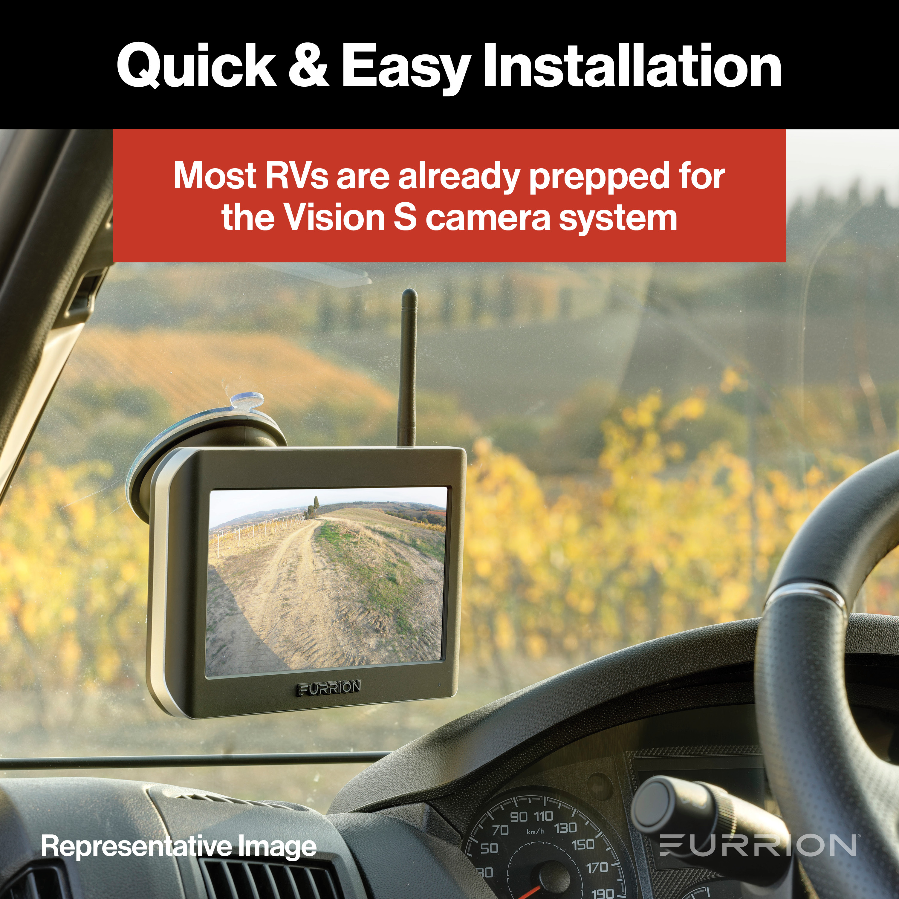Furrion Vision S RV Backup Camera System with 5" Monitor - Rear Camera & LED Marker Light #FOS05TASM thumbnail 2