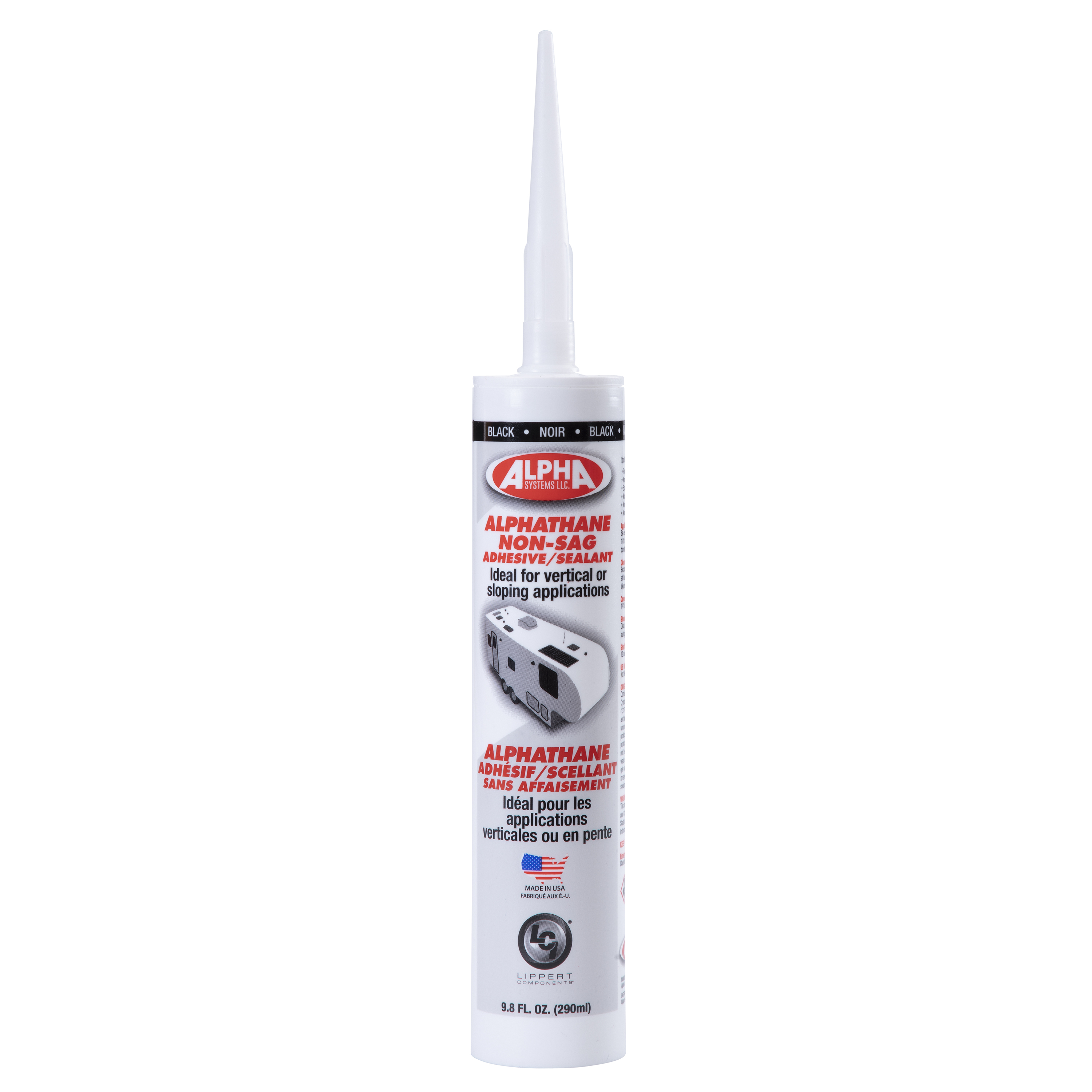 Alpha Systems 5160 ALPHATHANE Non-Sag Sealant, Black (9.8 Oz. Tube) thumbnail 0