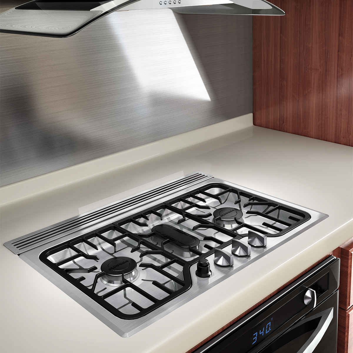 Furrion Chef Collection 3-Burner Gas RV Cooktop - 24" Stainless Steel #FGH4ZSA-SS thumbnail 1