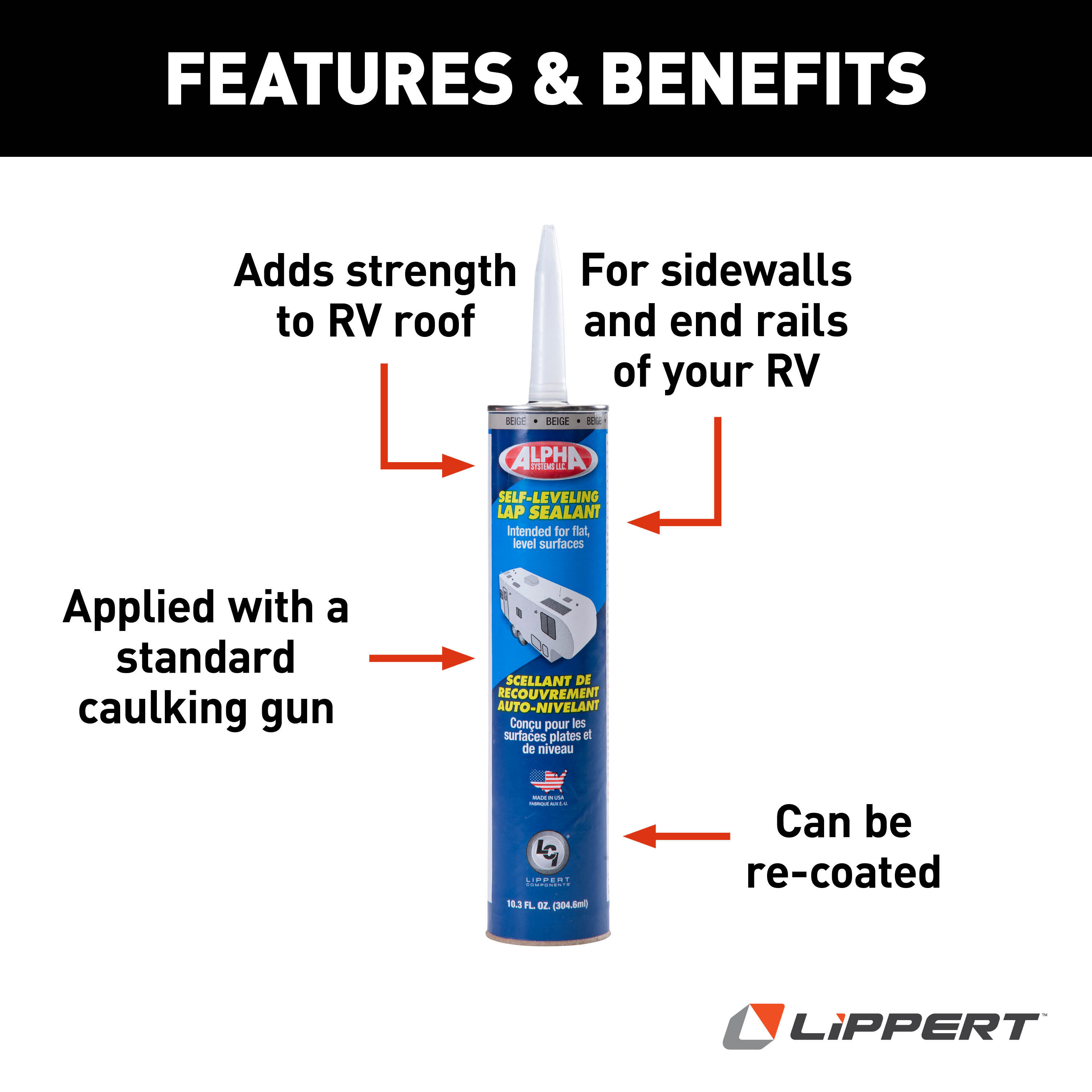 Alpha Systems 1021 Low VOC Self-Leveling Lap Sealant, Beige (10.3 Oz. Tube) thumbnail 3