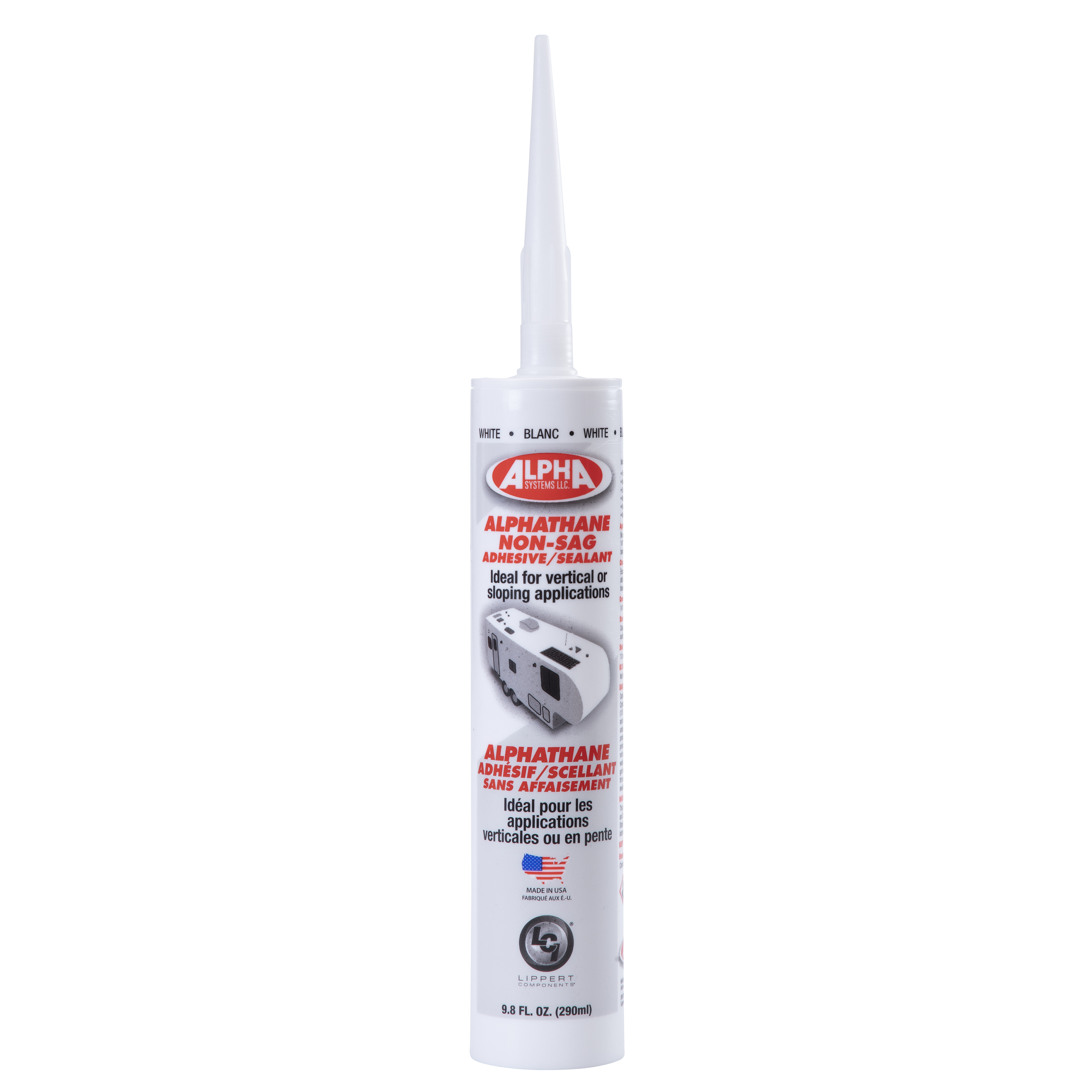 Alpha Systems 5160 ALPHATHANE Non-Sag Sealant, White (9.8 Oz. Tube) thumbnail 0