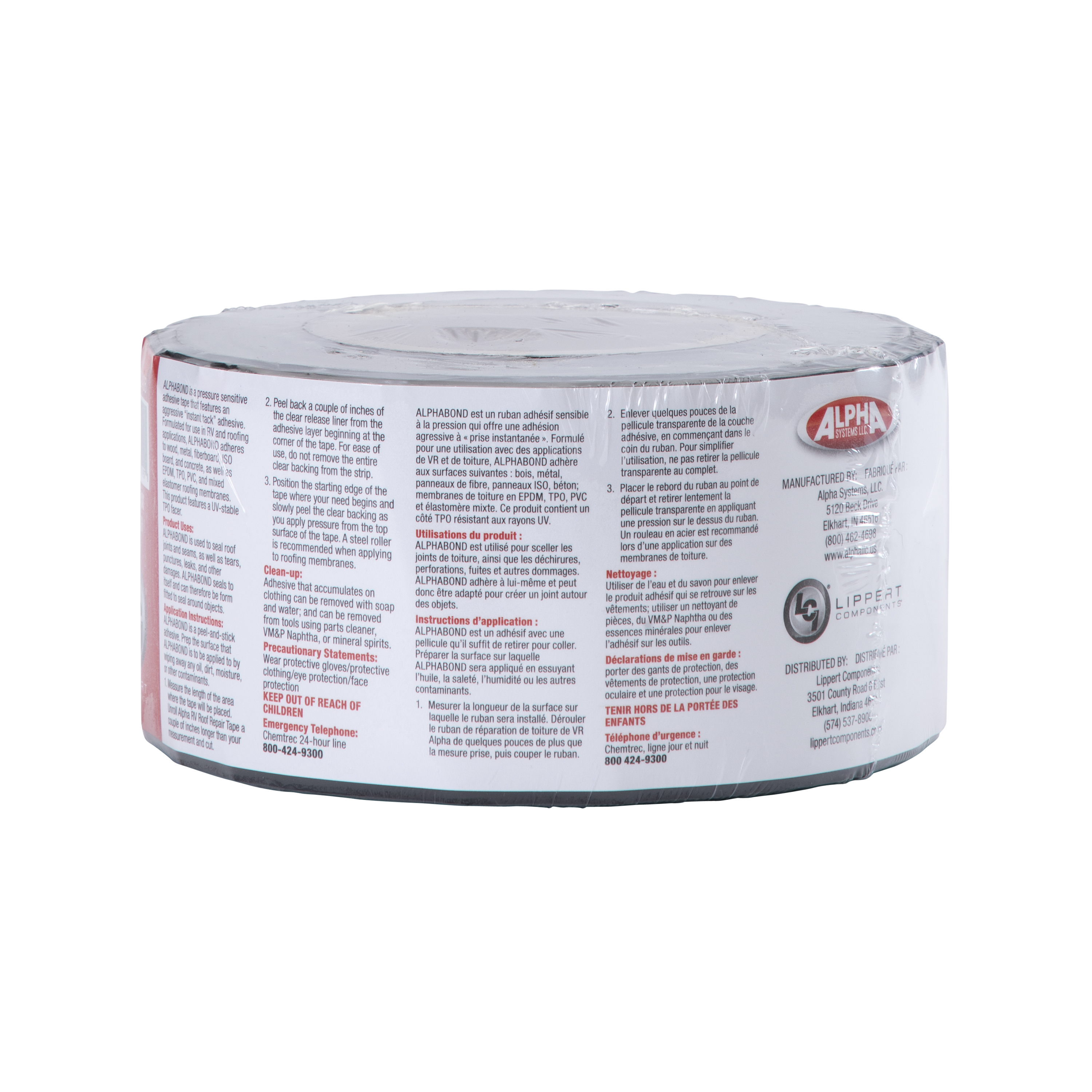 Alpha Systems ALPHABOND TPO Tape 3" x 50', Black thumbnail 1