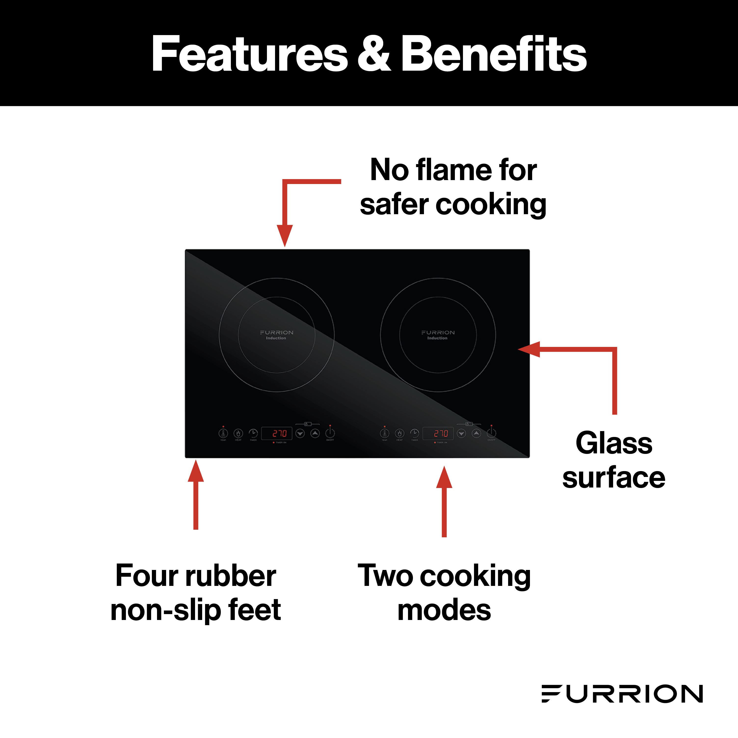 Furrion 2-Burner RV Induction Cooktop - 21" Black Glass #FIH21G2A-BG thumbnail 1