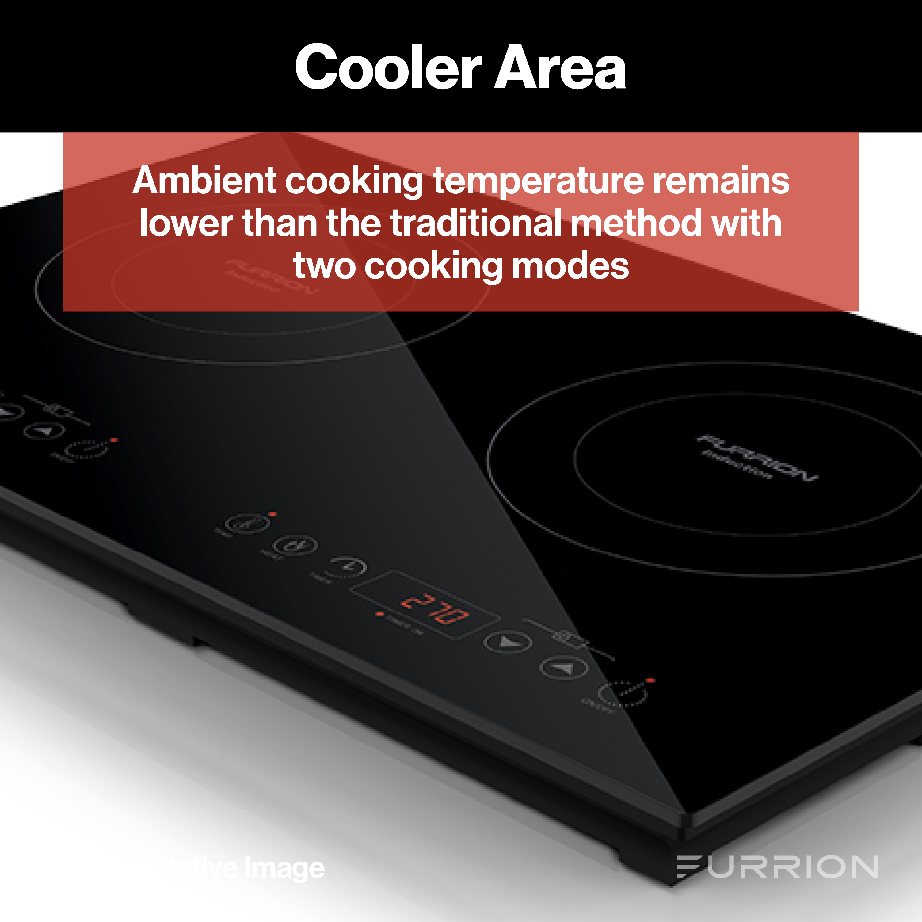 Furrion 2-Burner RV Induction Cooktop - 21" Black Glass #FIH21G2A-BG thumbnail 3